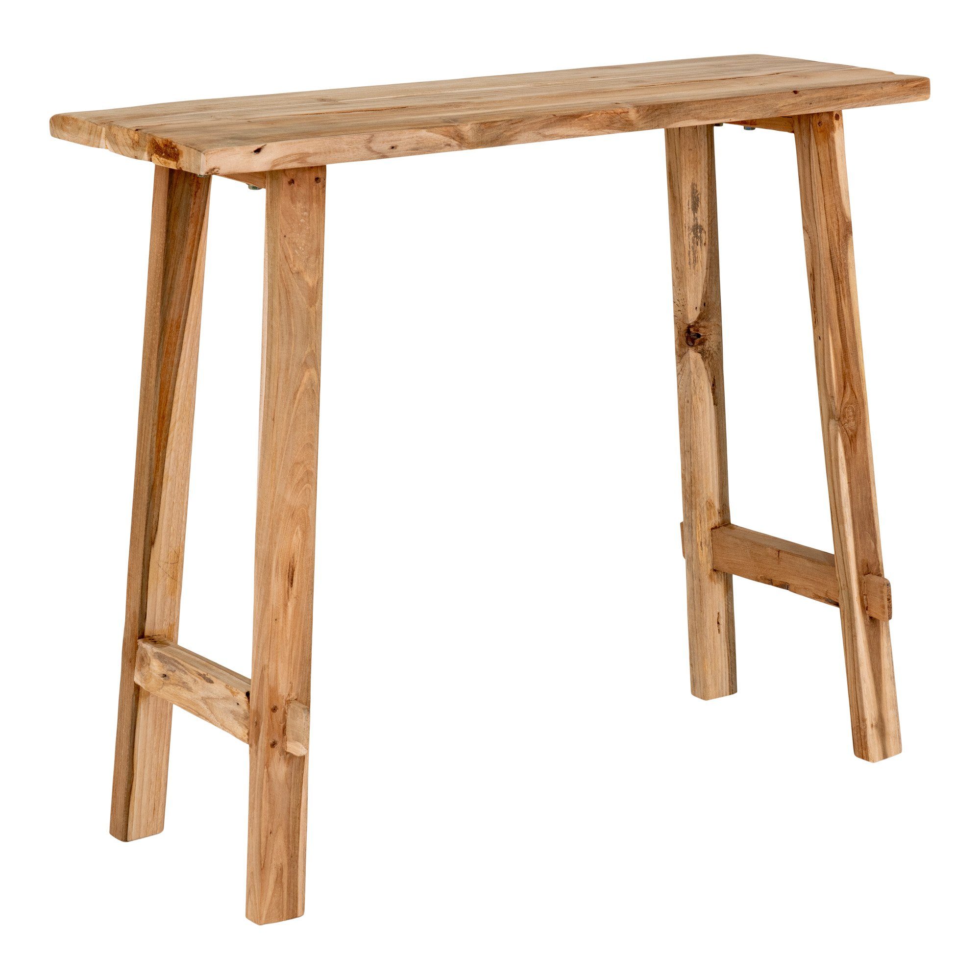 LebensWohnArt Konsolentisch Massivholz Konsolentisch NIRONA 90cm recyceltes Teakholz Konsole