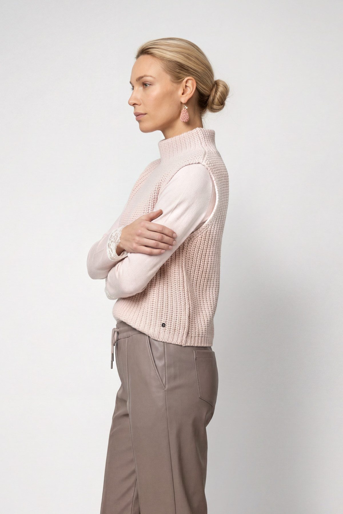 Monari Pullunder Pullunder Basic Chenille Regular fit mit Stehkragen