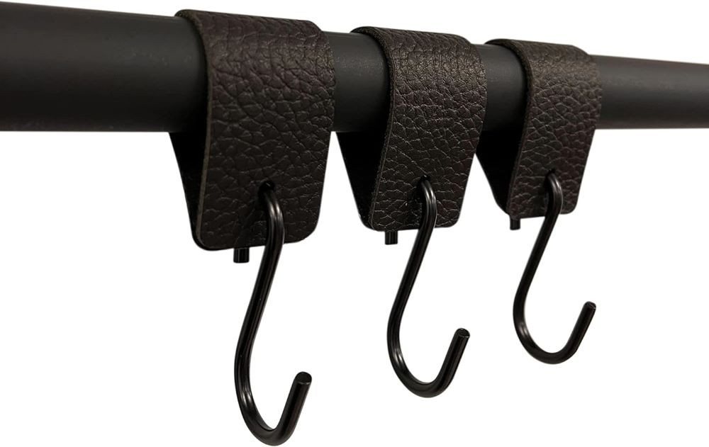 RSR Hangers Kleiderhaken Lederhaken Lederband für Hosen Jacken Schwarz, (12-St)