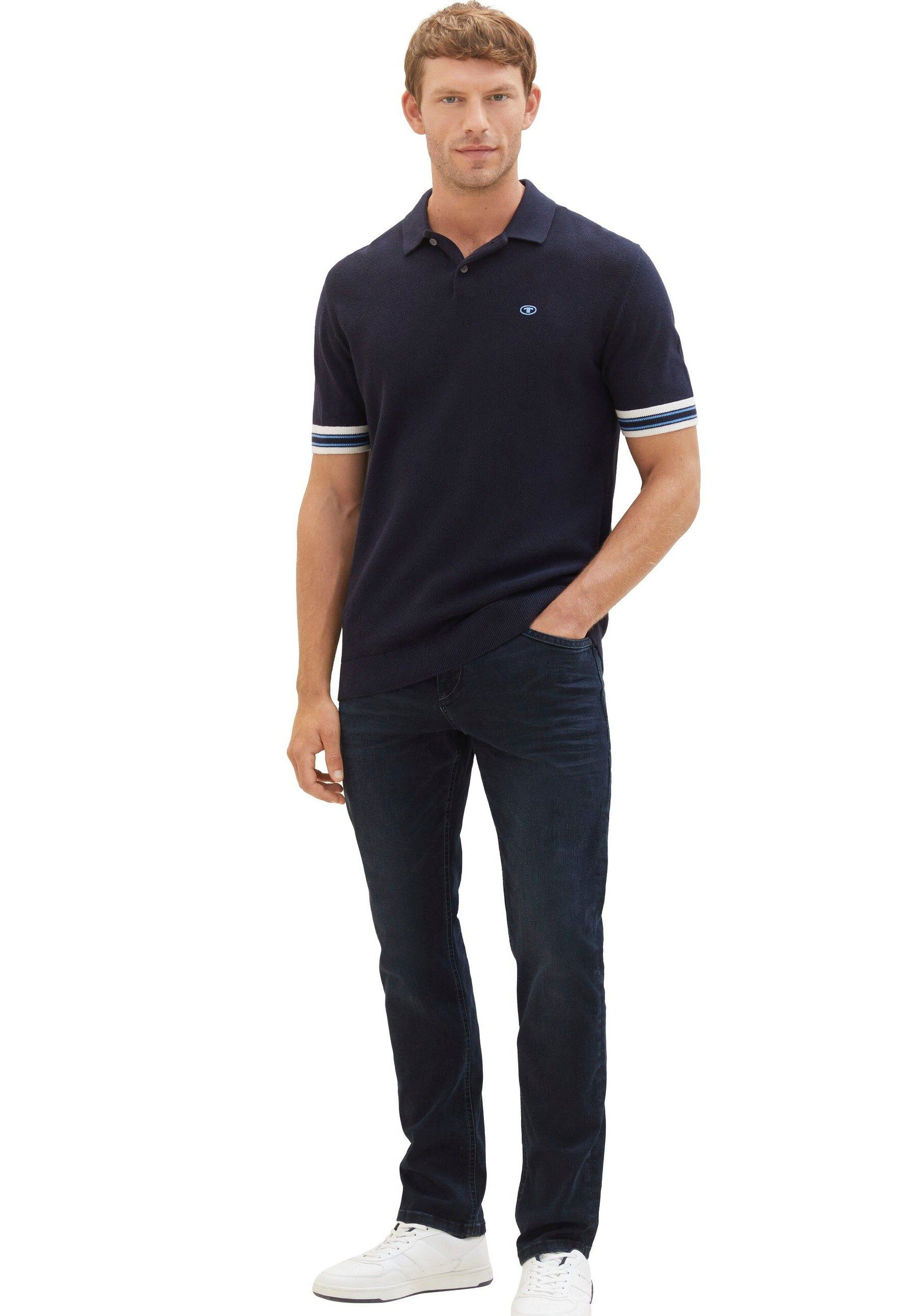 TOM TAILOR blue black mit Logostickerei Slim-fit-Jeans