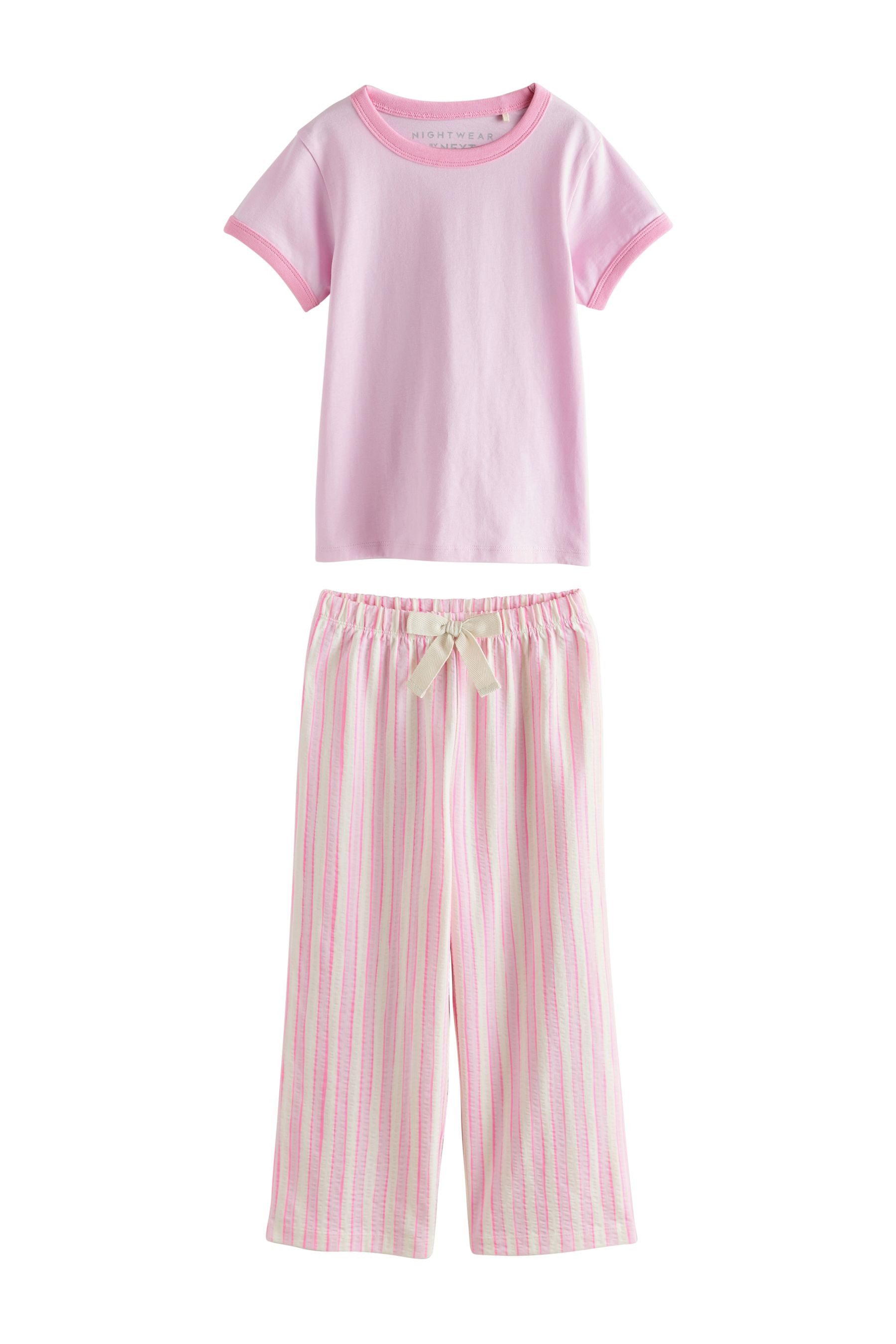 Next Pyjama Gestreifter Schlafanzug mit weitem Bein (2 tlg)