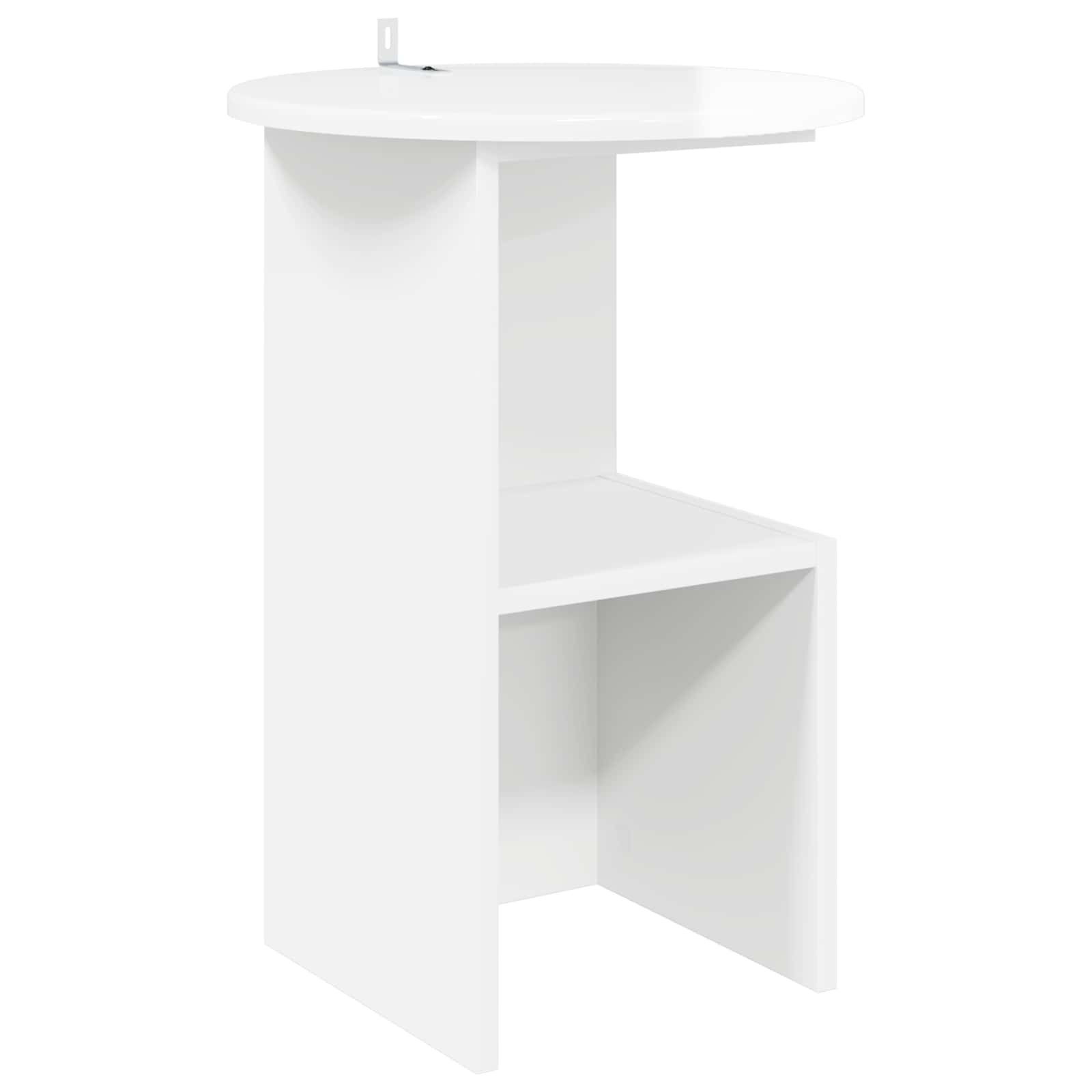 vidaXL Couchtisch Beistelltisch Hochglanz Weiß Ø 39,5 x 55 cm Holzwerkstoff (1-St)