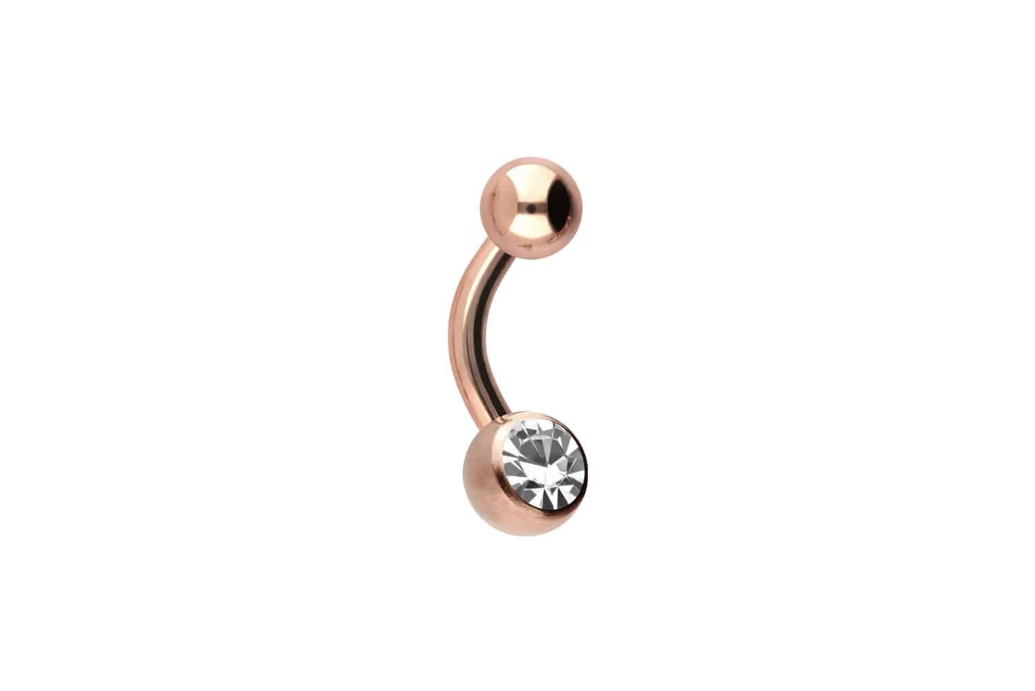 PIERCINGLINE Bauchnabelpiercing Chirurgenstahl Mini Bananabell KRISTALL (Bananabells, 1-tlg)