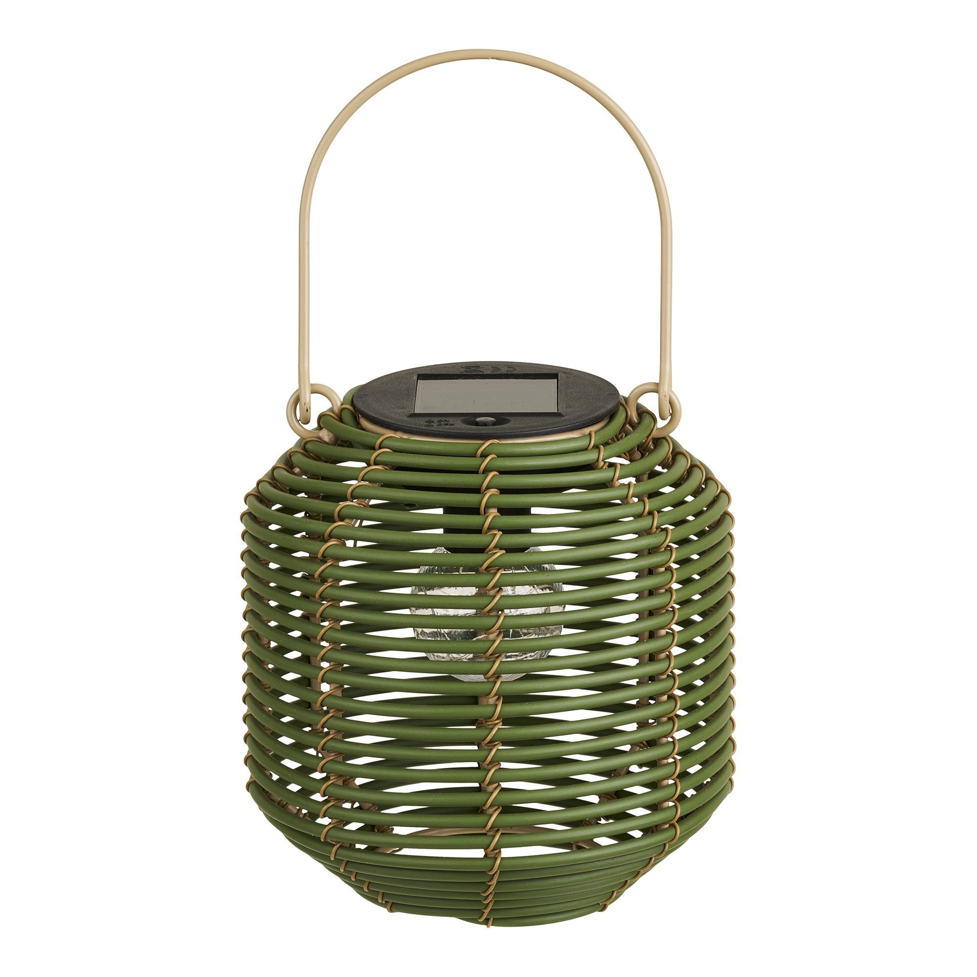 tinkaro LED Laterne Crewe Laterne Solar wiederaufladbar 15 x 15 x 15,5 cm Grün, Solarleuchte aus Metall und PE mit Solarpanel für den Gartenbereich