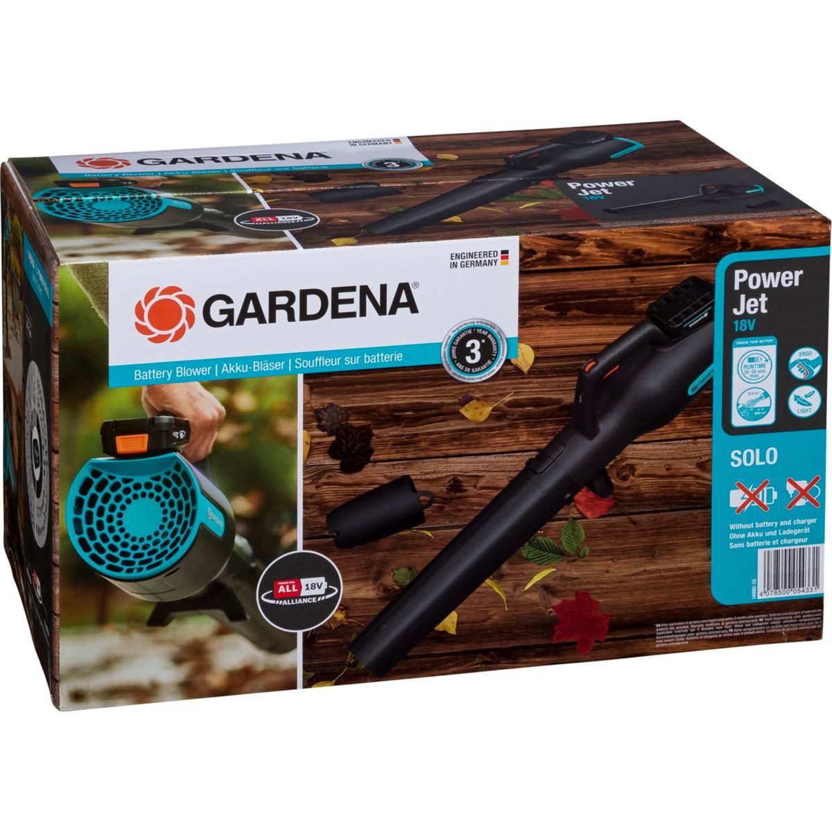 GARDENA Laubsauger Akku-Bläser PowerJet 18V P4A solo