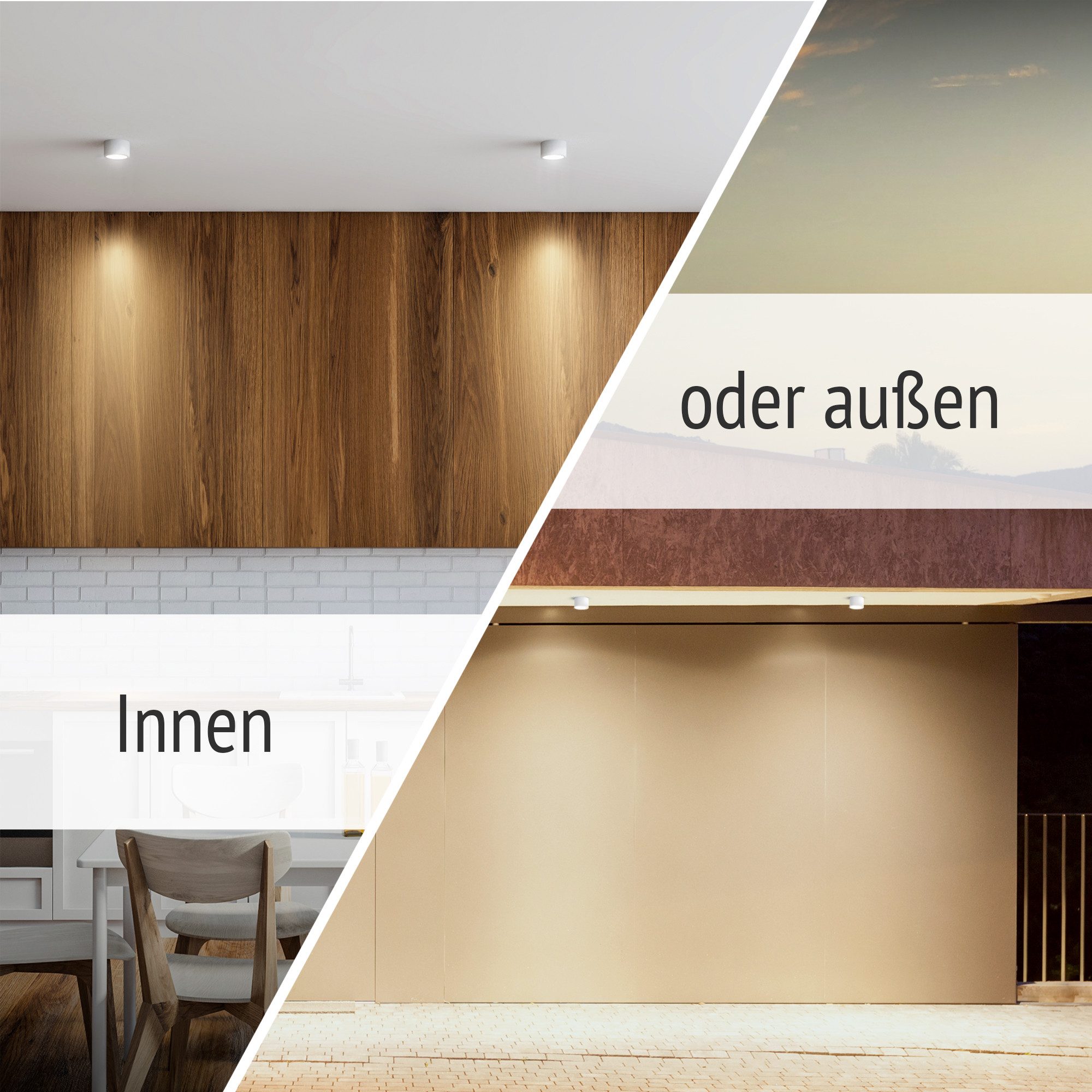 linovum LED Aufbaustrahler Aufbauleuchte SMOL-W weiß für LED Modul IP44 Aufbauspot Badlampe Spot