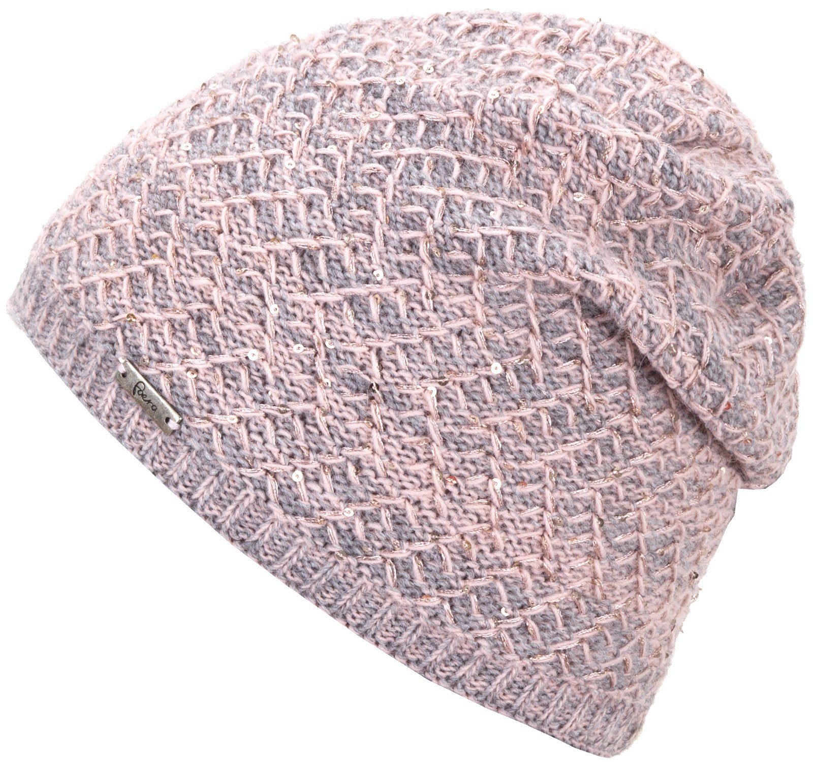 Faera Strickmütze Wintermütze Damen Mütze Beanie Haube gefüttert Strickmütze Damenmütze