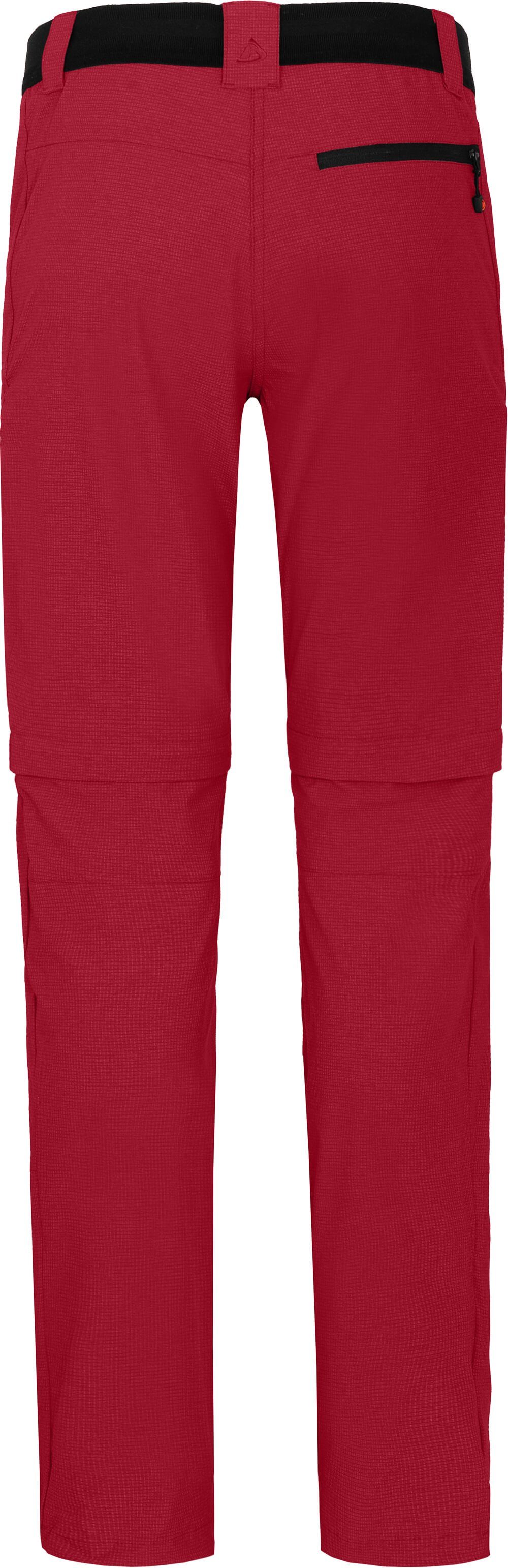 Bergson Zip-off-Hose PORI Zipp-Off Langgrößen, elastisch, Damen Wanderhose, rot robust