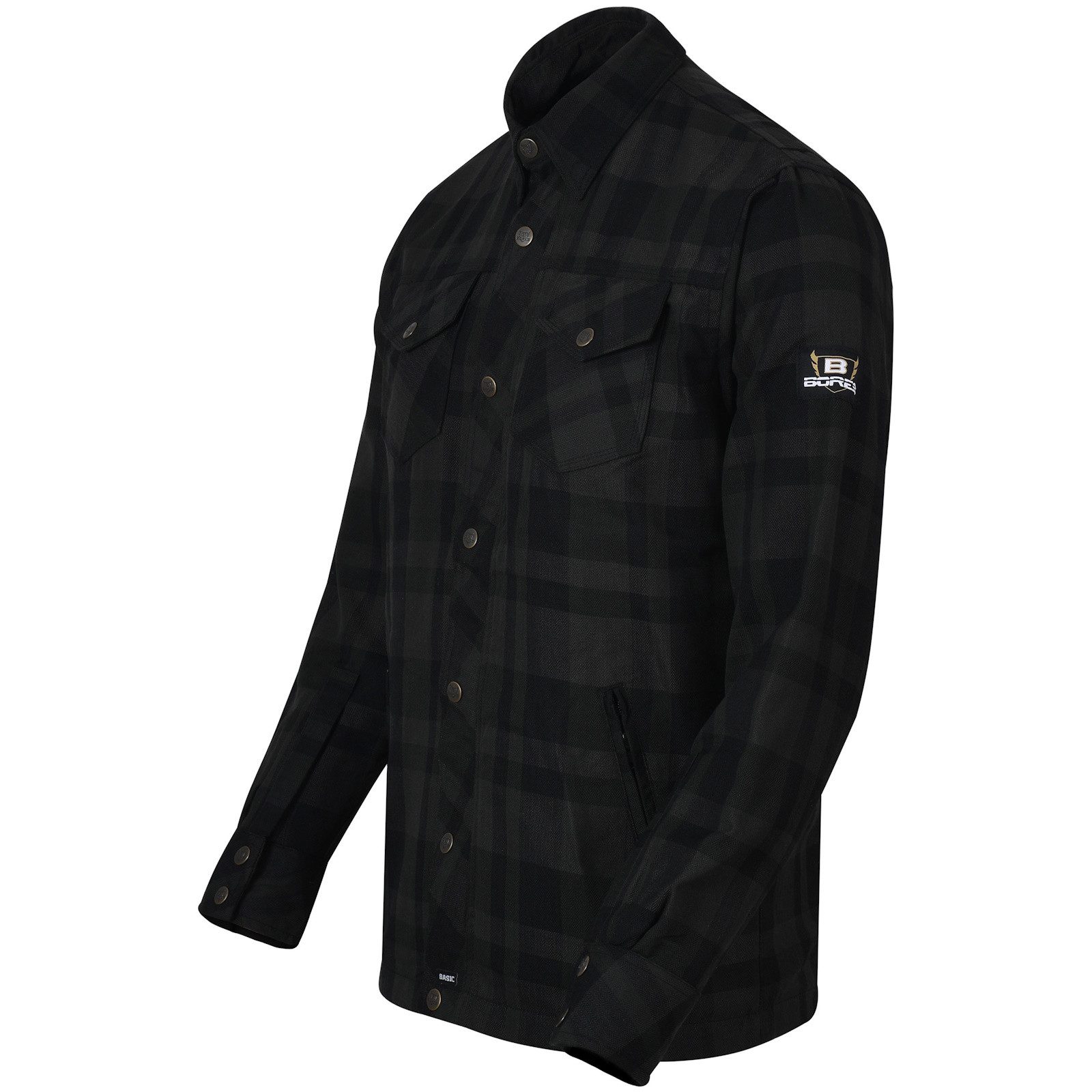 Bores Motorradjacke Bores Lumberjack Jacken-Hemd Basic schwarz / dunkelgrau günstig online kaufen