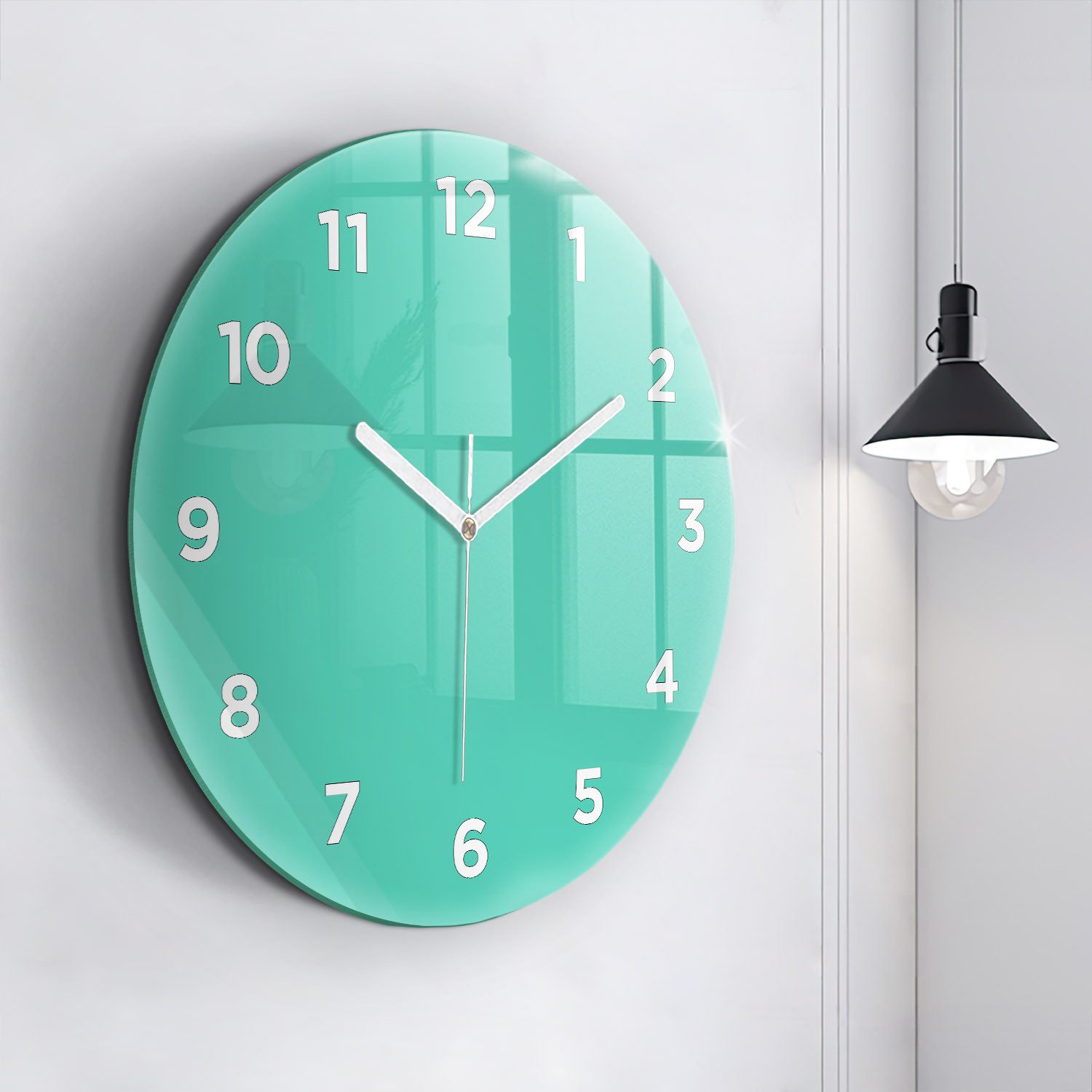 Tulup Wanduhr Modernistische Runde Glasuhr 60cm Uhr aus Gehärtetem Glas
