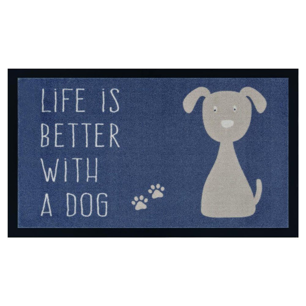 Motiv In- Life dog Outdoor Fußmatte rechteckig, mm 5 Teppich blau, is Boss, Hund better Fußmatte / Höhe: