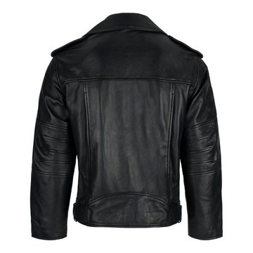 trueprodigy Lederjacke Dua Oversize Bikerjacke mit Reißverschlussdetails