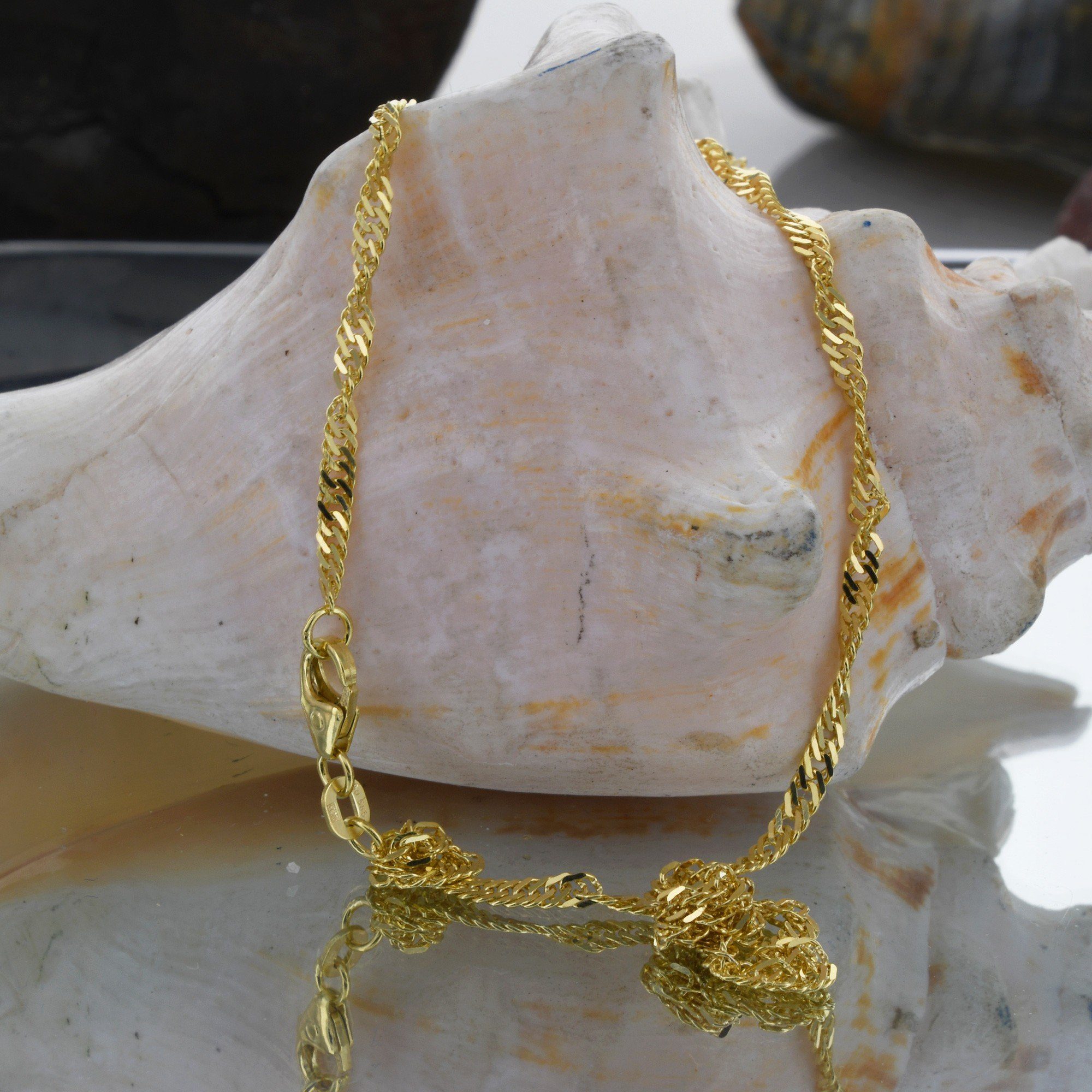 HOPLO Goldarmband Goldkette Singapurkette Armkette 19 cm - 2,4mm - 585-14 K günstig online kaufen