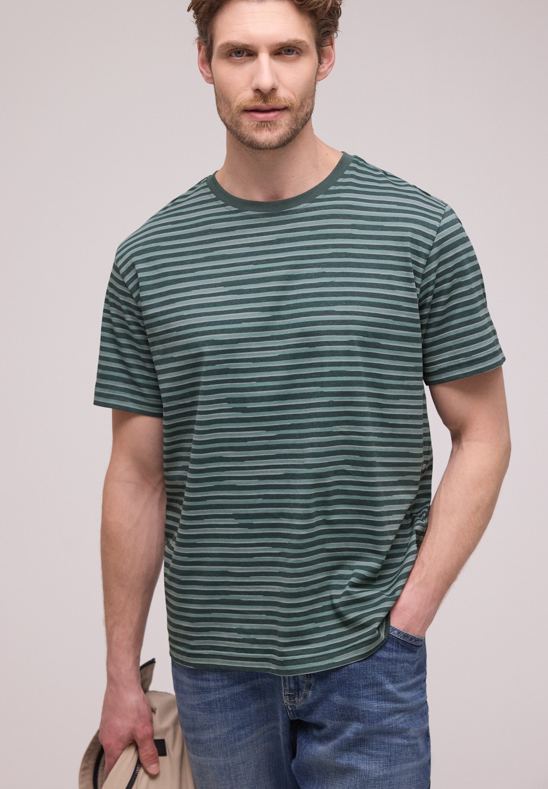 STREET ONE MEN T-Shirt aus reiner Baumwolle günstig online kaufen