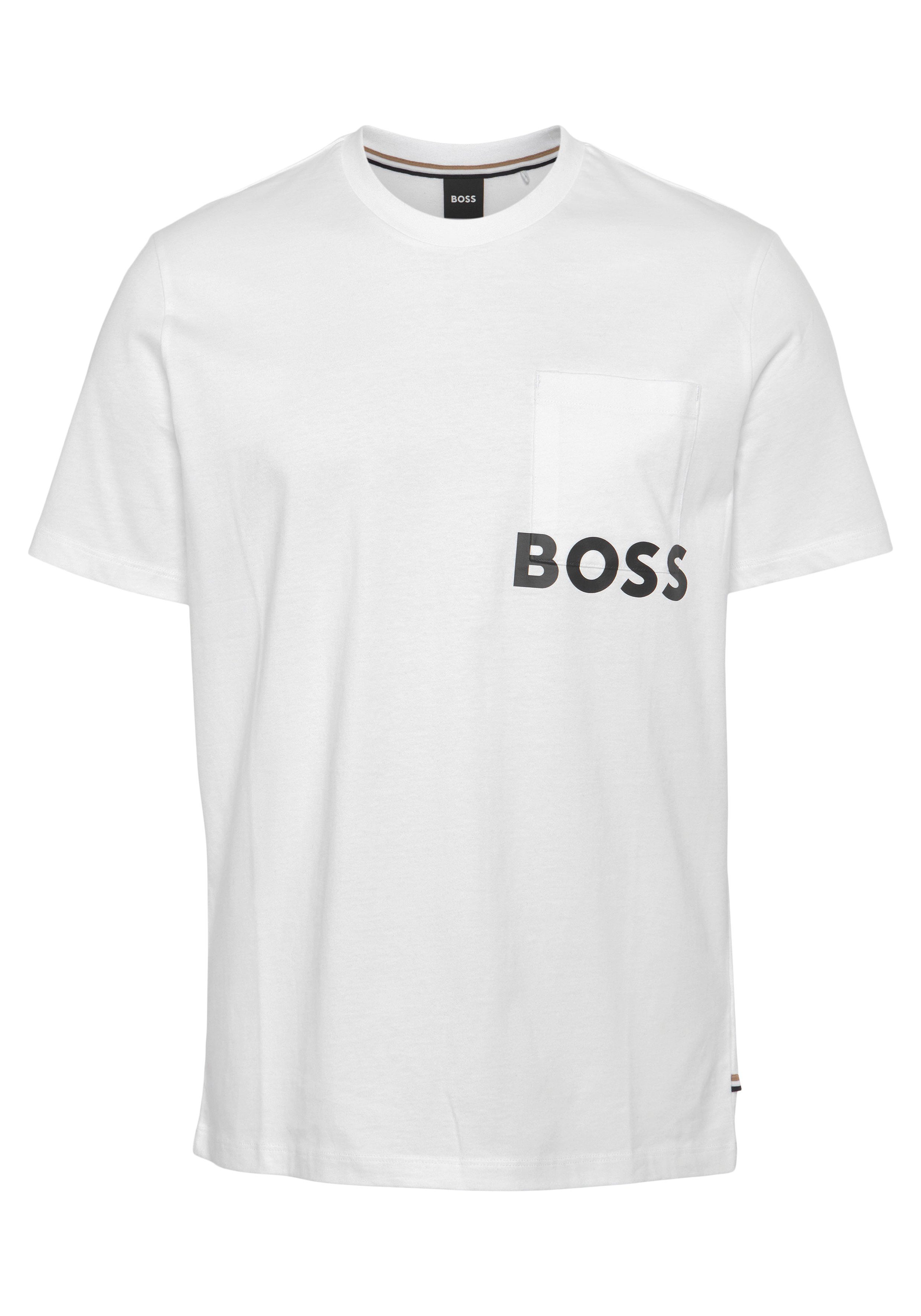 T-Shirt Brusttasche mit T-Shirt aufgesetzter BOSS Fashion