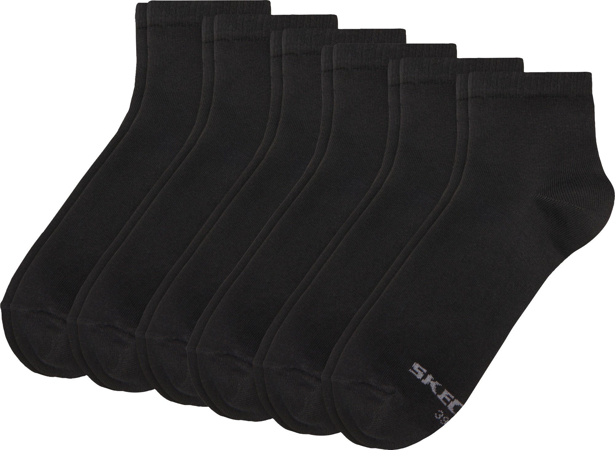Paar schwarz Herren-Kurzsocken Uni Skechers Socken 6