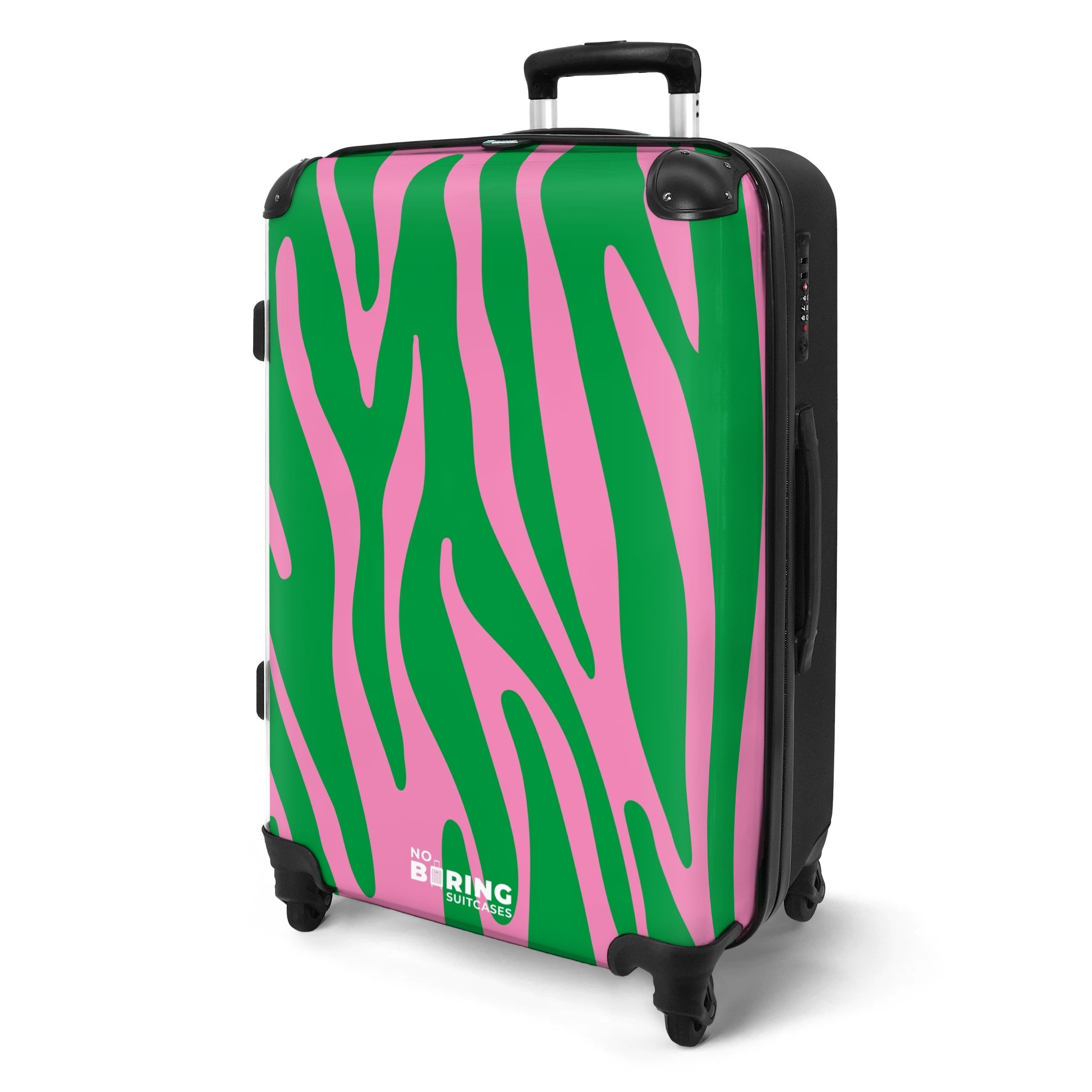 NoBoringSuitcases.com© Hartschalen-Trolley Grüner und rosa Zebramuster günstig online kaufen