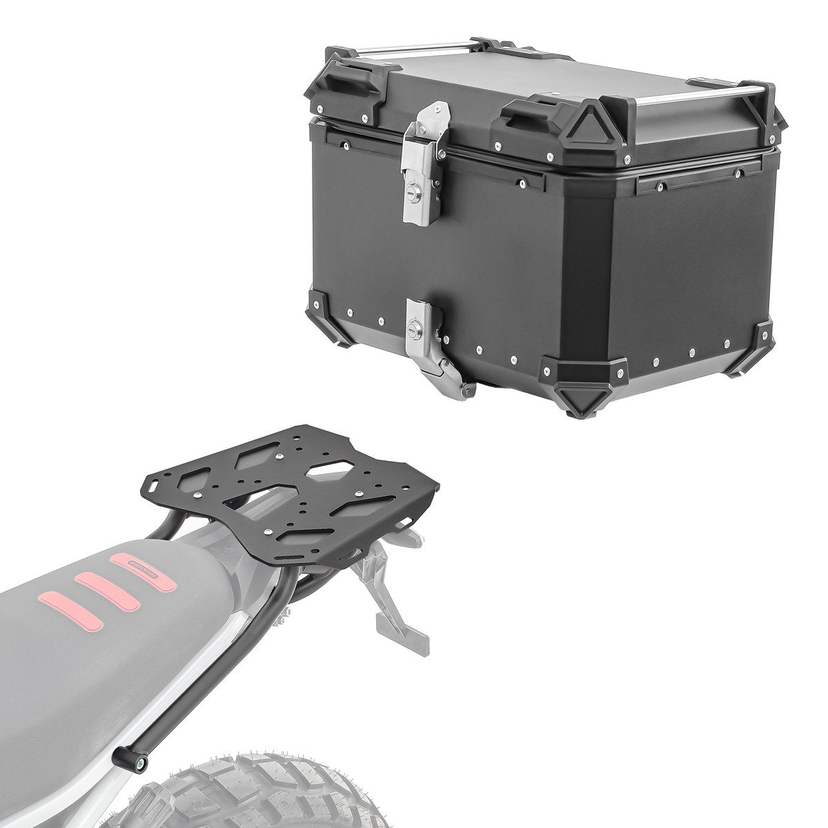 Bagtecs Topcase Set Alu Topcase + Gepäckbrücke passend für BMW F 900 GS 24-26 # XB55 s