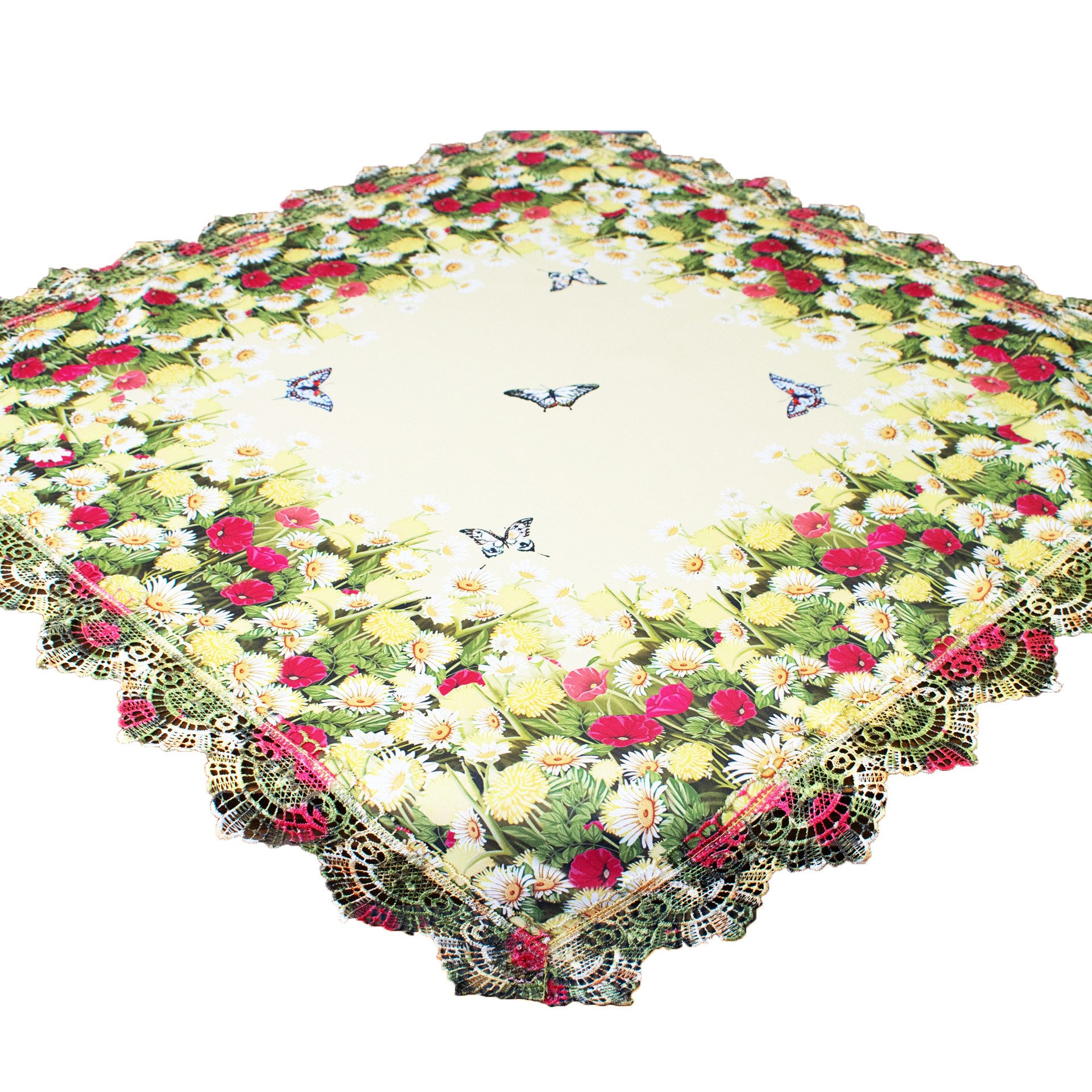 Delindo Lifestyle Mitteldecke Tischdecke Sommerblumen 85x85 cm (1-tlg), bed günstig online kaufen