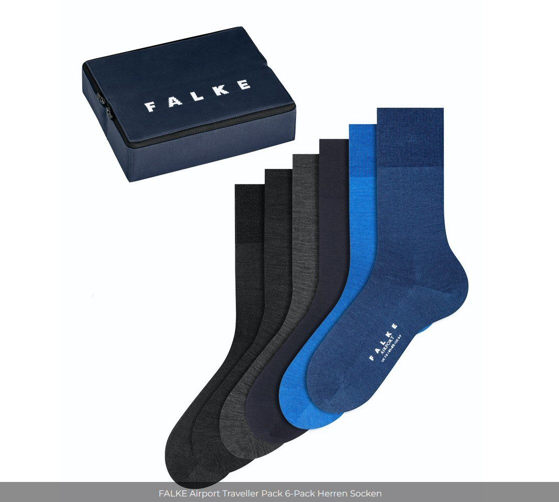 Socken Tagessocke Airport Traveller Pack Herren - 6 Paar in Box