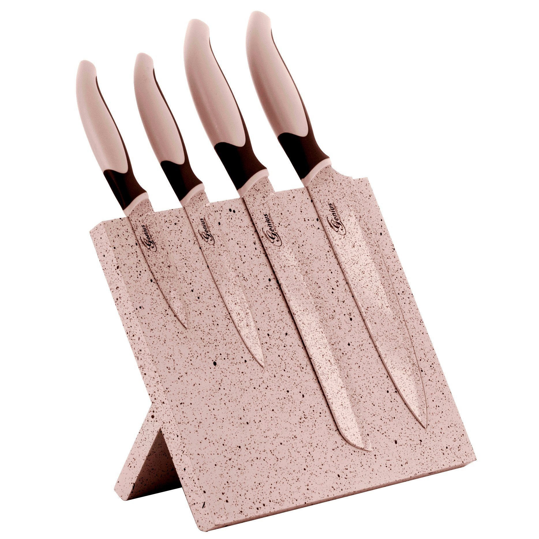 Genius Messerblock NEU Genius Messerblock 5 teilig Cerafit Edition Granit Optik 4