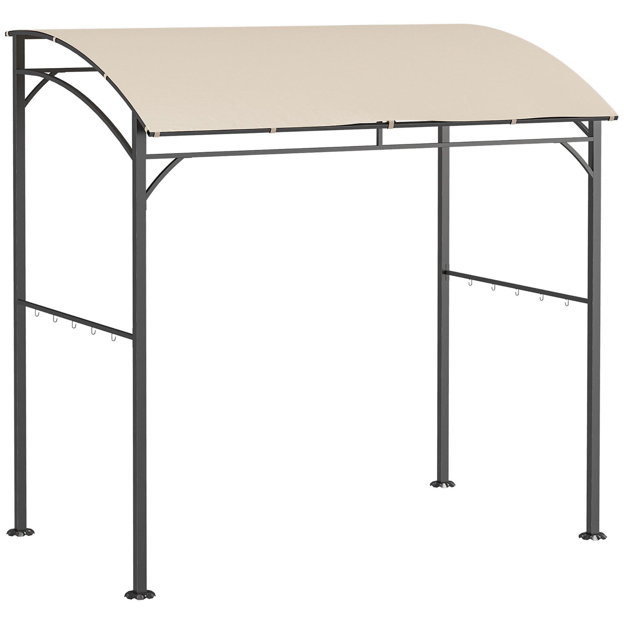 CHICFURN Grillpavillon Gartenpavillon mit Grillüberdachung und UV-beständigem Dach, (Packung), Stahlrahmen mit Haken, Polyester Beige, 215x150x220 cm