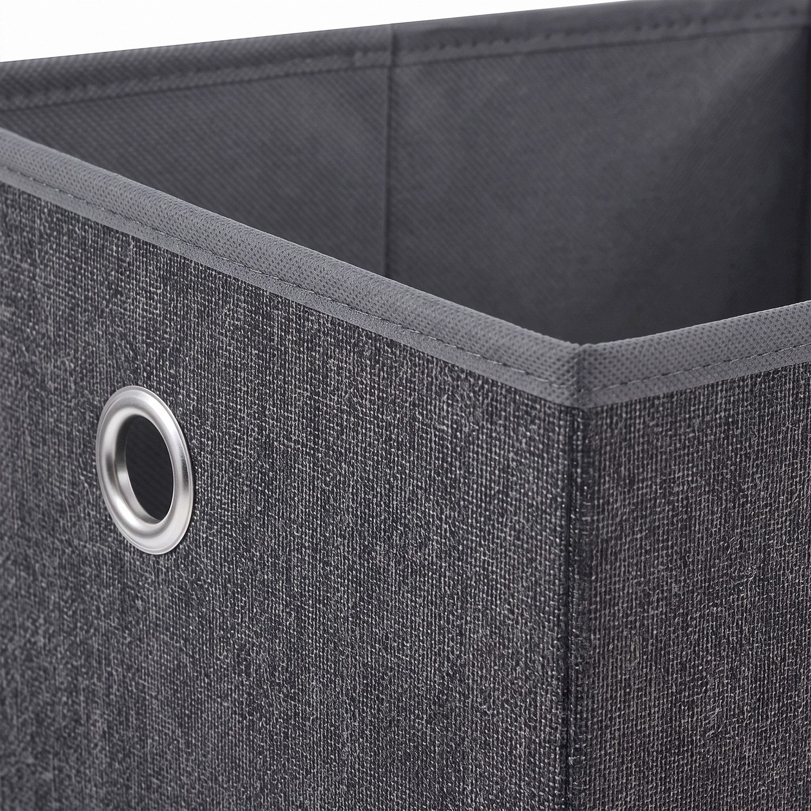 Sekey Aufbewahrungsbox Aufbewahrungsboxen 6er Set, faltbare Ordnungsboxen mit Griff, 33 x 33 x 33 cm, Dunkelgrau Faltboxen aus Vliesstoff für Aufbewahrung – Bild 3 von 5