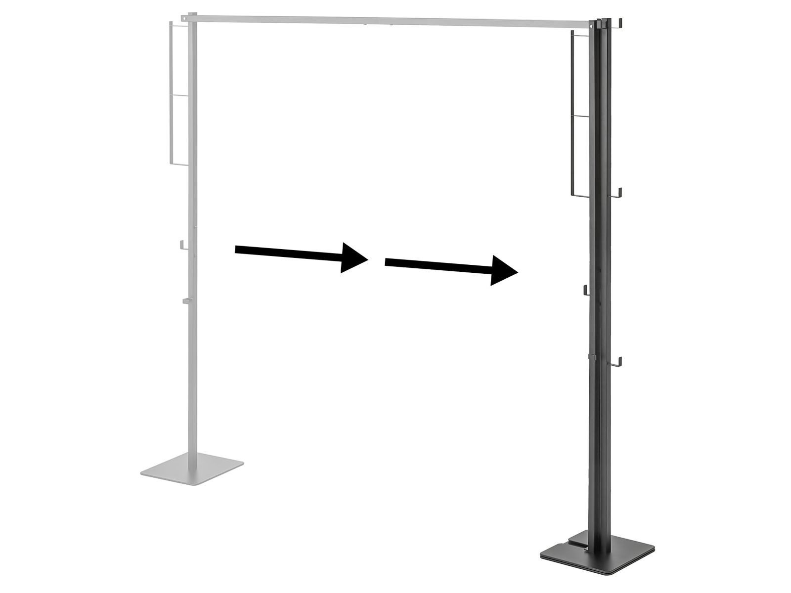 Yamazaki Wäscheständer Tower Design Kleiderständer mobil freistehend zusammenklappbar, zusammenklappbar, freistehend, Trockenständer, schwarz