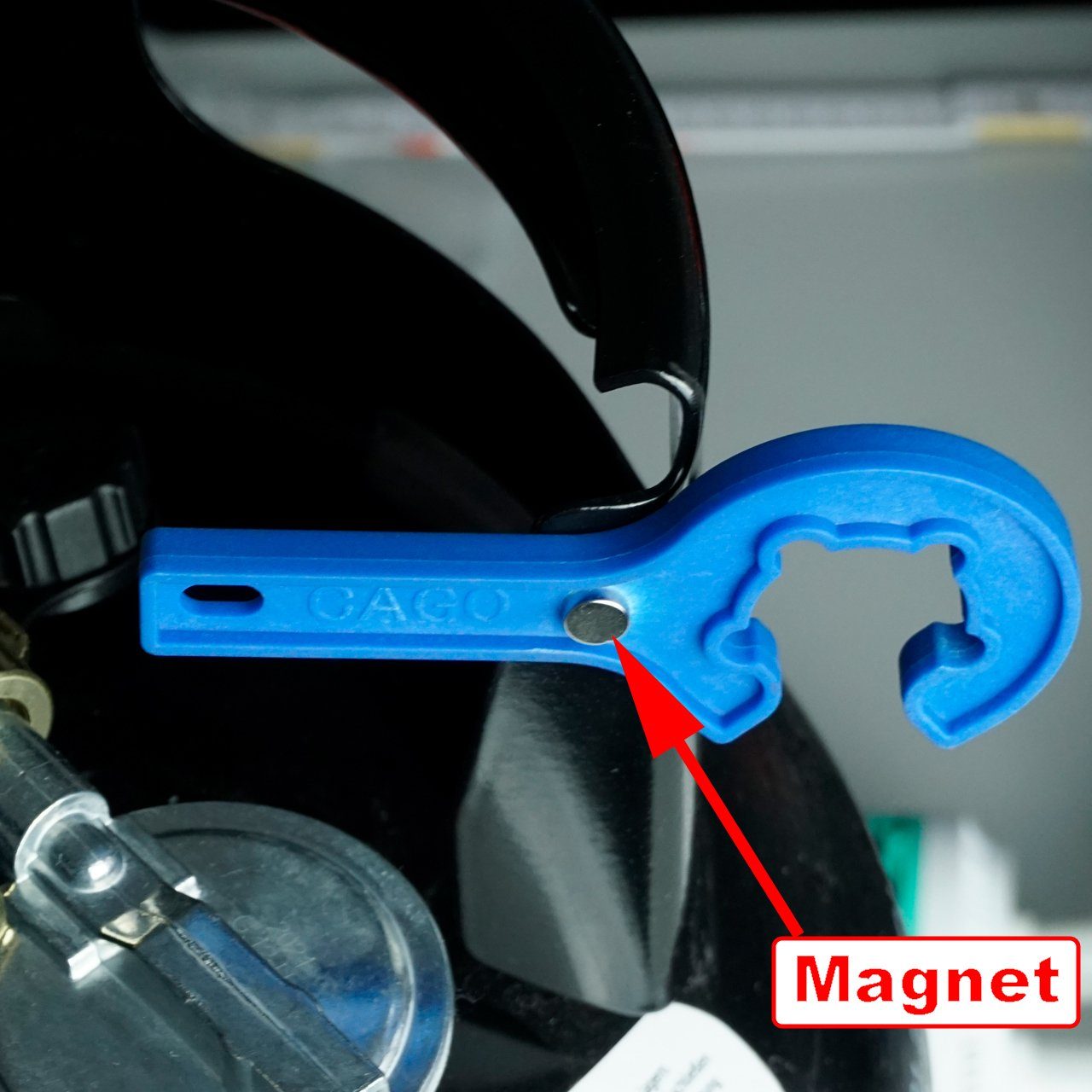 BlueCraft Maulschlüssel, Gasflaschen-Schlüssel Propangas-Flaschen Reglerlöser Magnet Camping mit KLF
