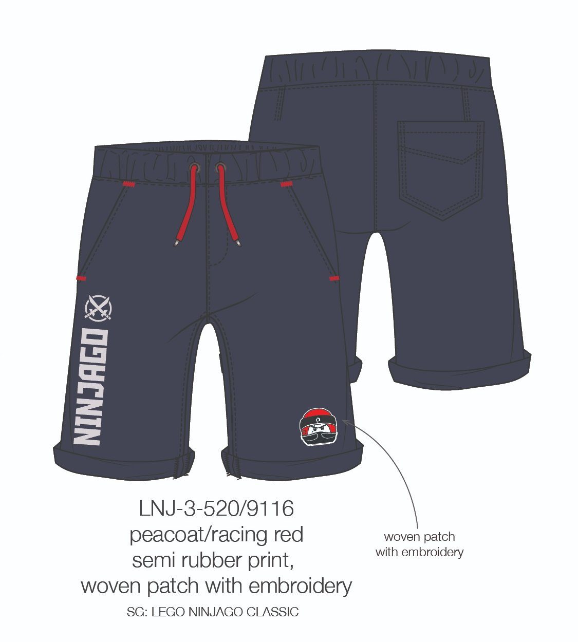 LEGO® Shorts LEGO® NINJAGO Kindershorts kurze Hosen Dunkelblau Gr.104 116 128 140