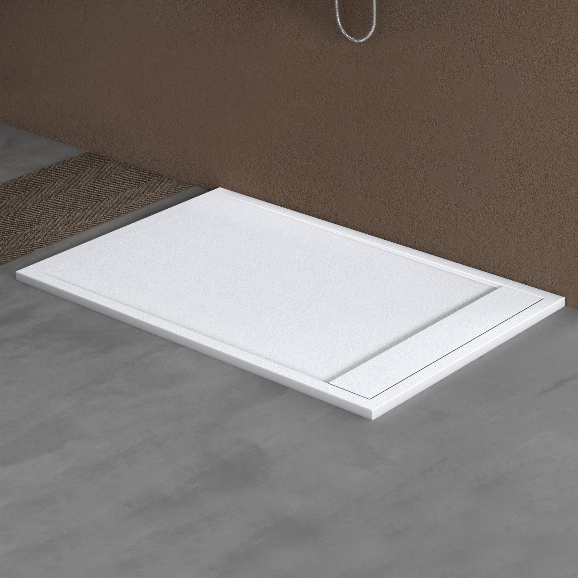 doporro Duschwanne Duschtasse aus Mineral DIN-Anschlüsse Boden Montage geei günstig online kaufen