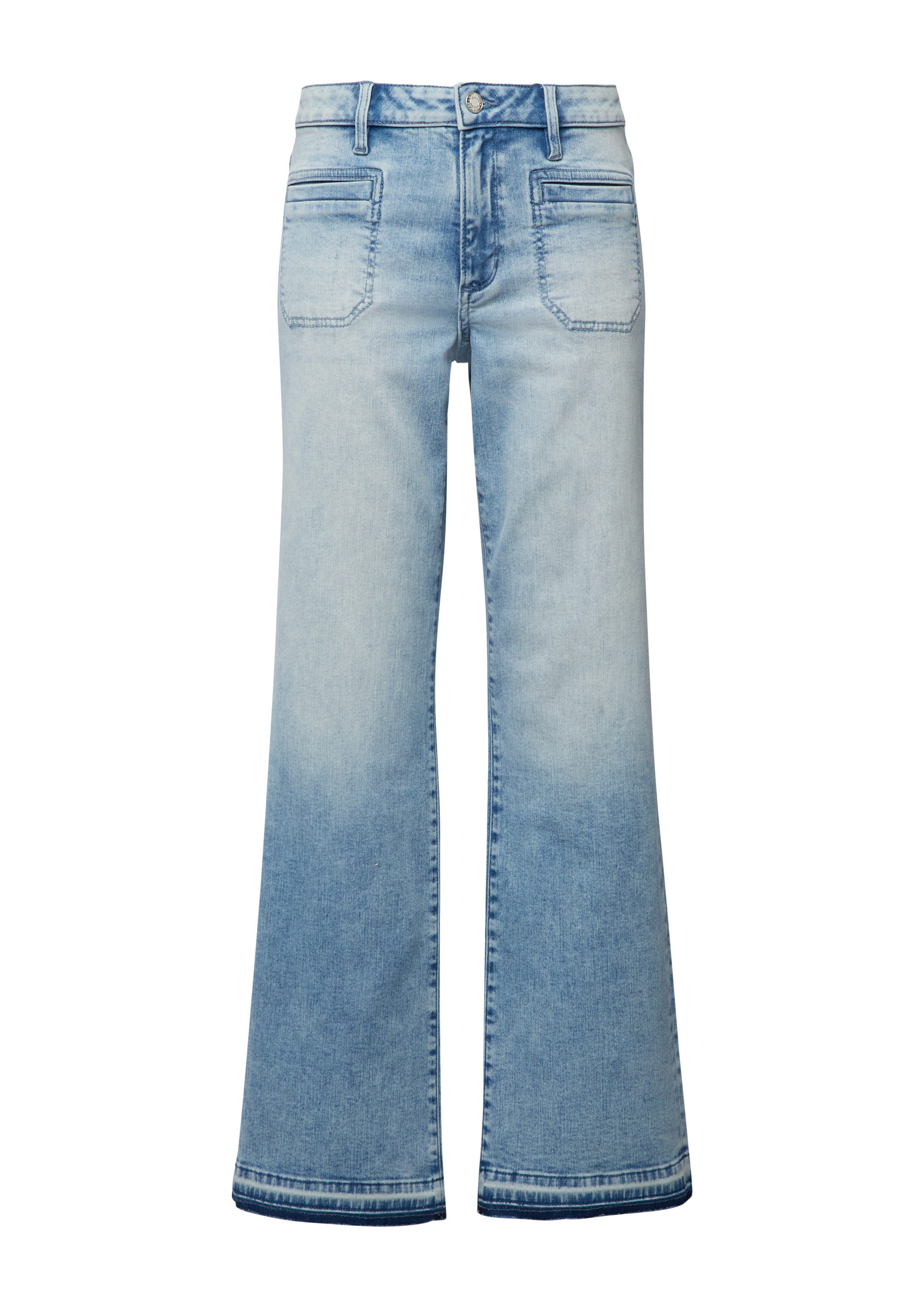 s.Oliver Bootcut-Jeans Jeans-Hose Jeans / Regular Fit / Mid Rise / Flared Leg / ausgefranster Saum