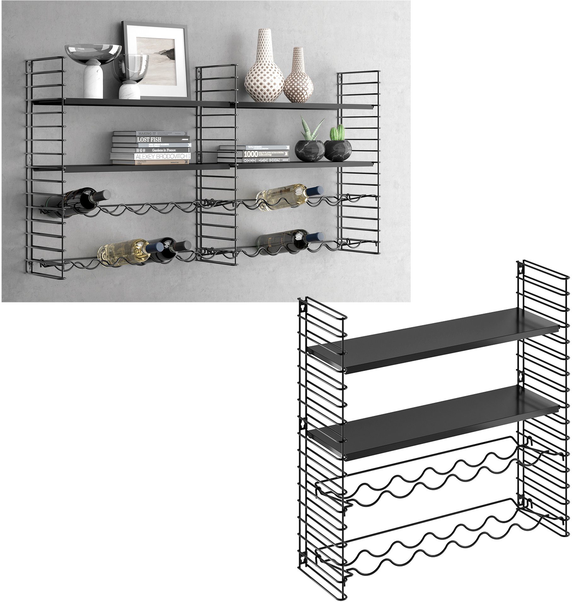 Metaltex Wandregal Tomado Regal, 1-tlg., für 12 Weinflaschen
