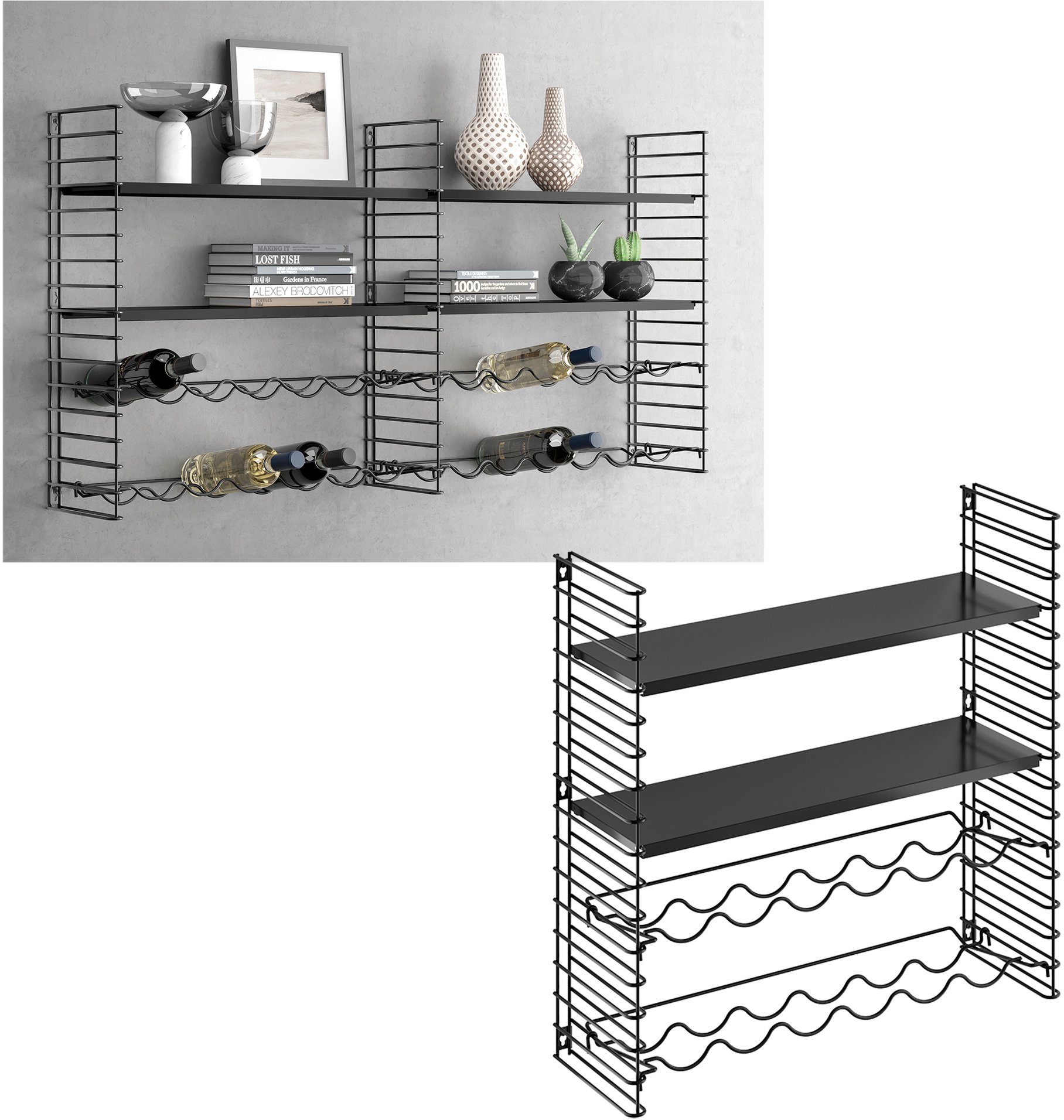 Metaltex 12 1-tlg., für Weinflaschen Regal, Tomado Wandregal