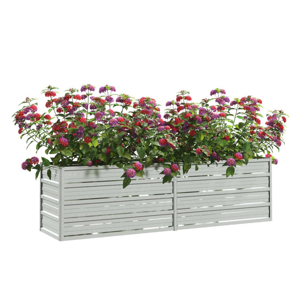 vidaXL Hochbeet 160 x 40 x 45 cm Garten-Hochbeet 160x40x45 cm Verzinkter Stahl Silber