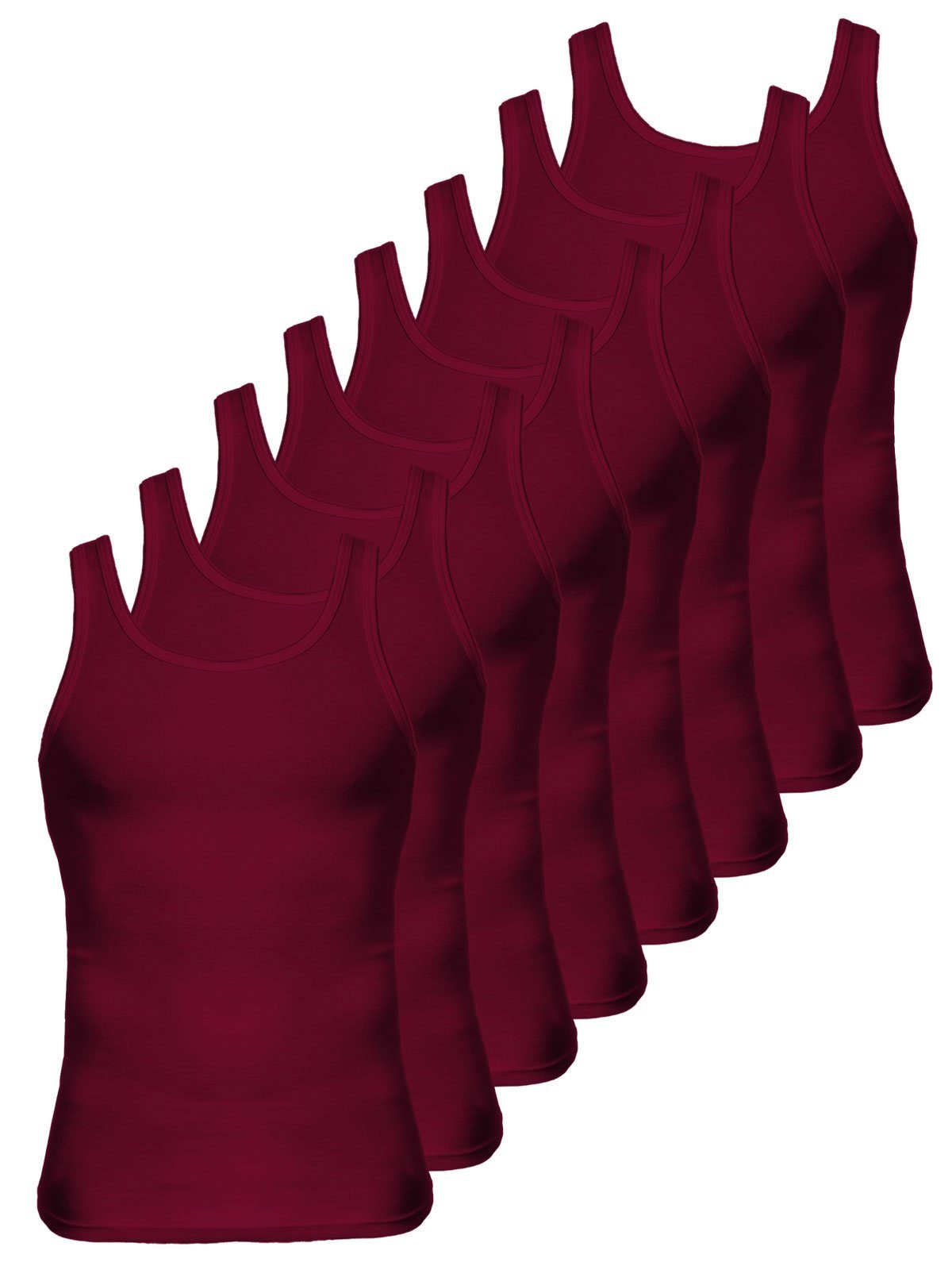 KUMPF Achselhemd 8er Sparpack Herren Unterhemd Bio Cotton (Spar-Set, 8-St) - rubin