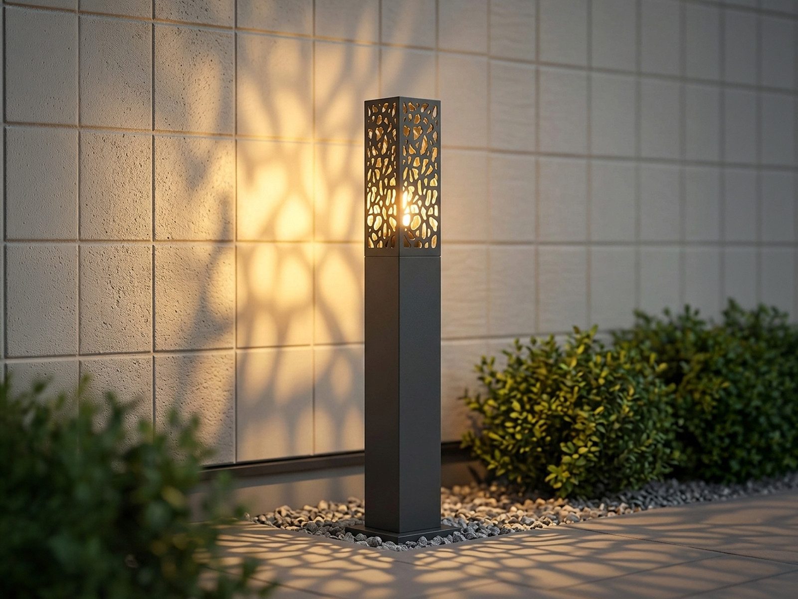 TRIO Leuchten LED Pollerleuchte mit Dekorstanzung, Höhe 100cm, LED wechselbar, Warmweiß, Wegeleuchte Garten Wegbeleuchtung, Außen-Leuchte für Einfahrt