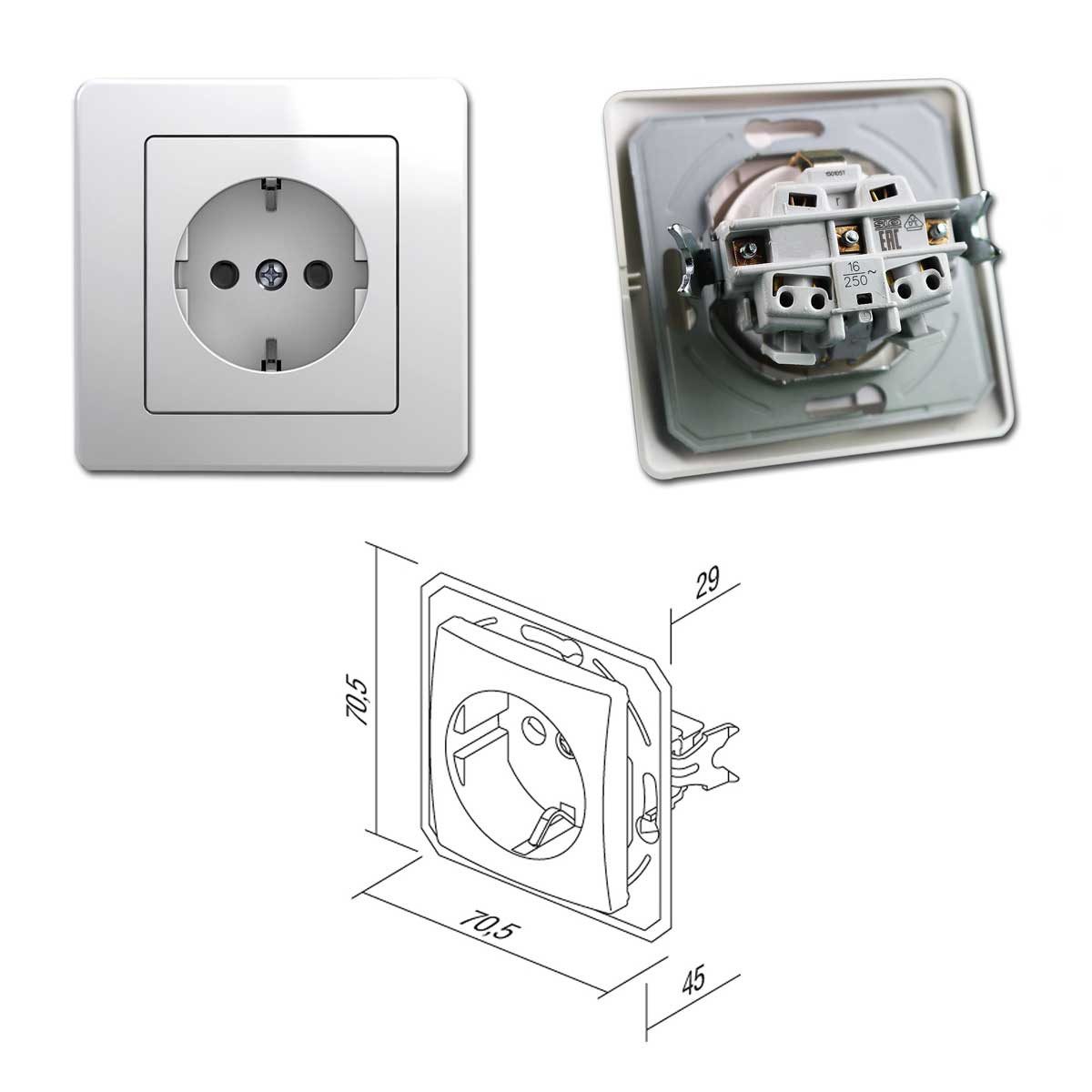TEM Bewegungsmelder EKONOMIK Bewegungsmelder & Steckdose weiß, UP