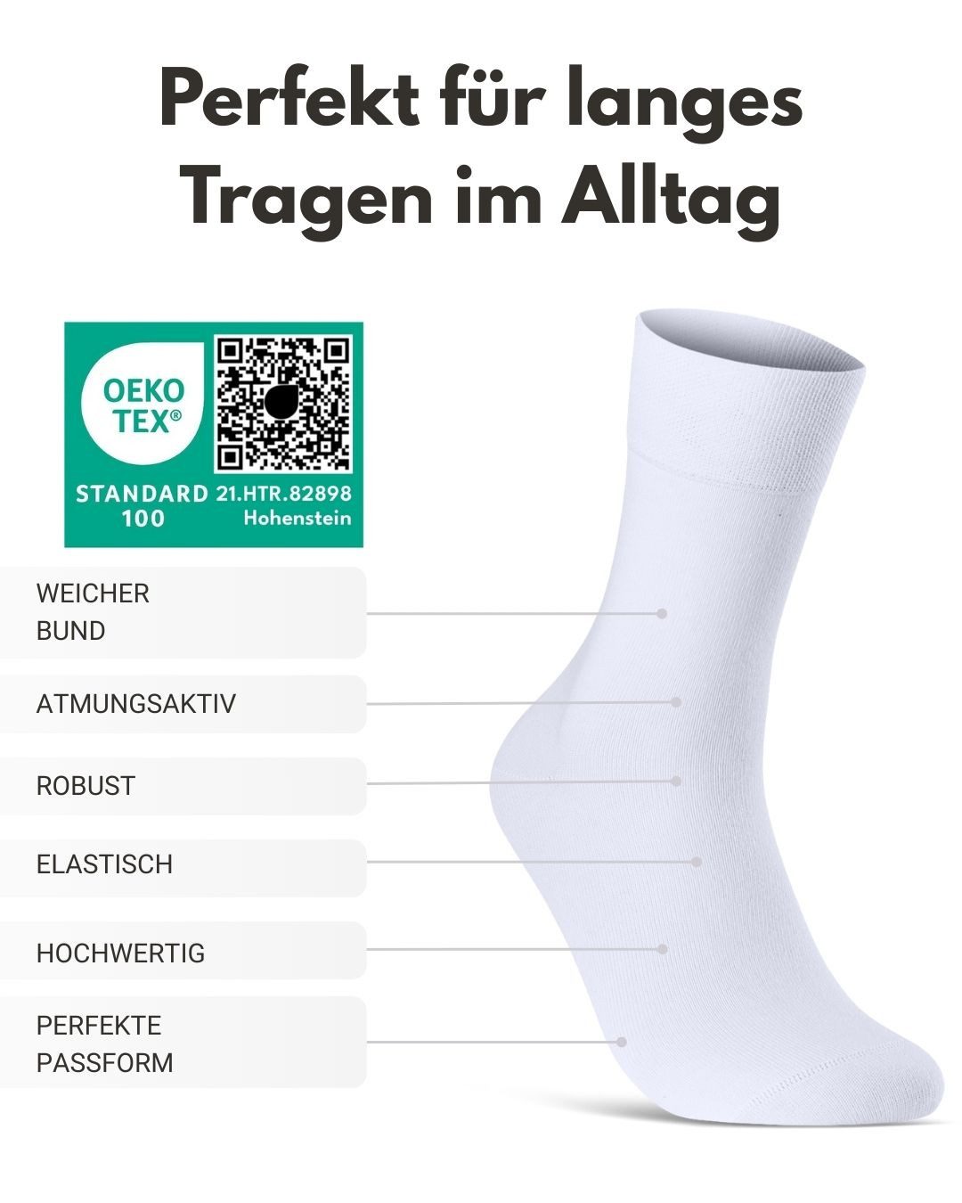 sockenkauf24 Diabetikersocken ohne Gummibund & ohne Naht aus Baumwolle (10-Paar) Diabetiker Socken mit Komfortbund ohne Gummi für Damen & Herren