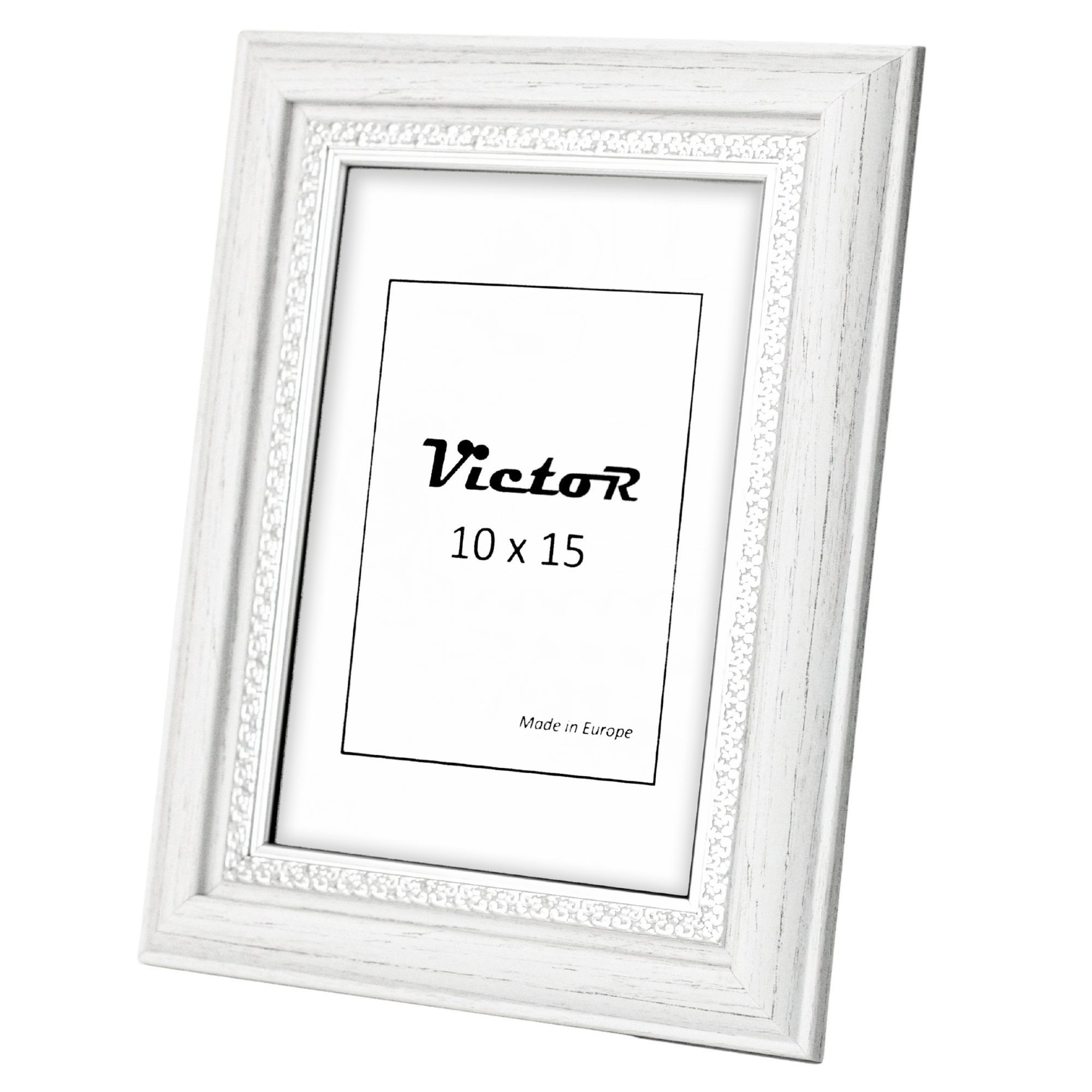 Victor (Zenith) Bilderrahmen Boho, Bilderrahmen Weiß 10x15 cm, Bilderrahmen A6 Vintage