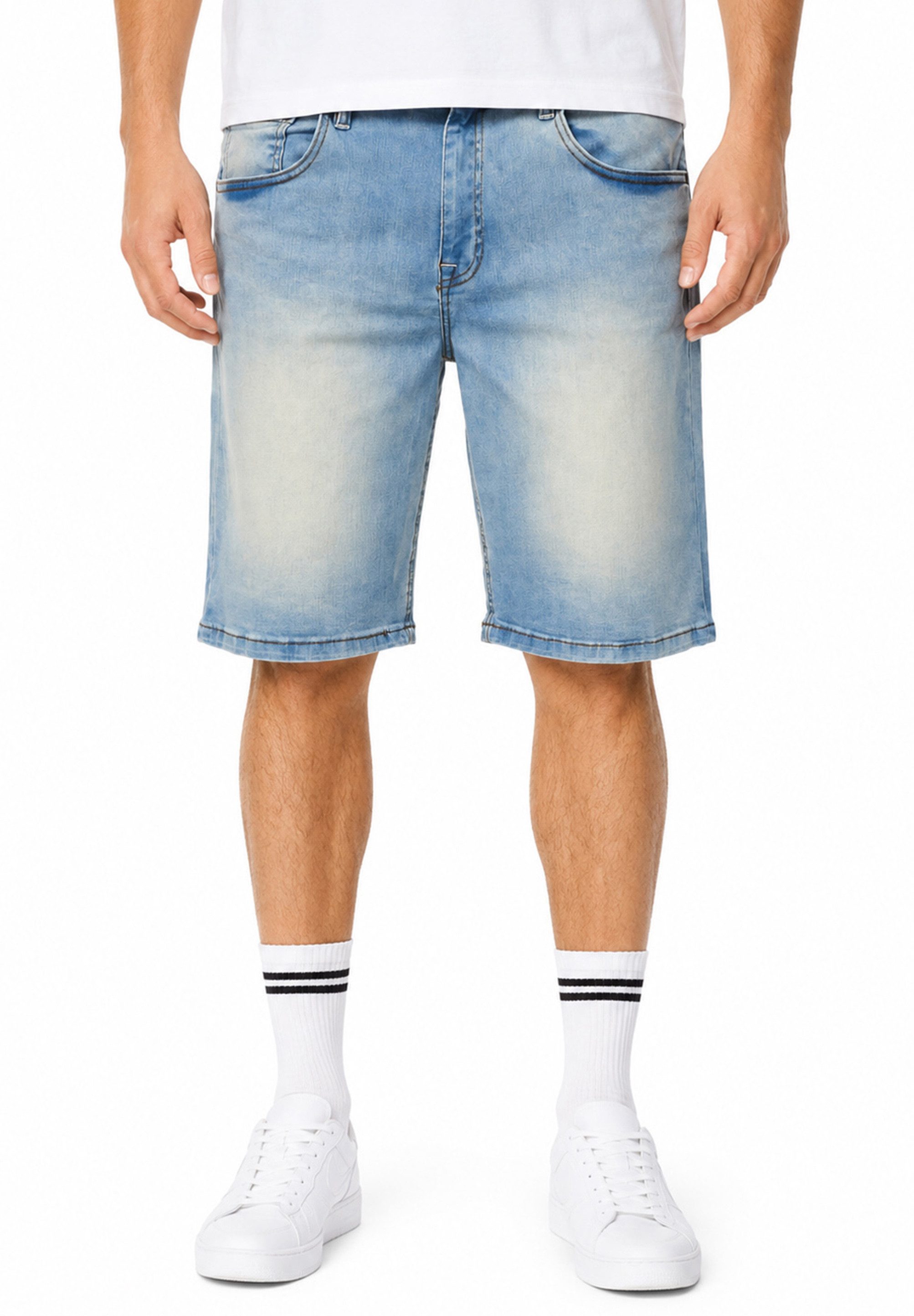 Jeansshorts im Regular-Fit mit Stretch als Kurze Hose für Herren