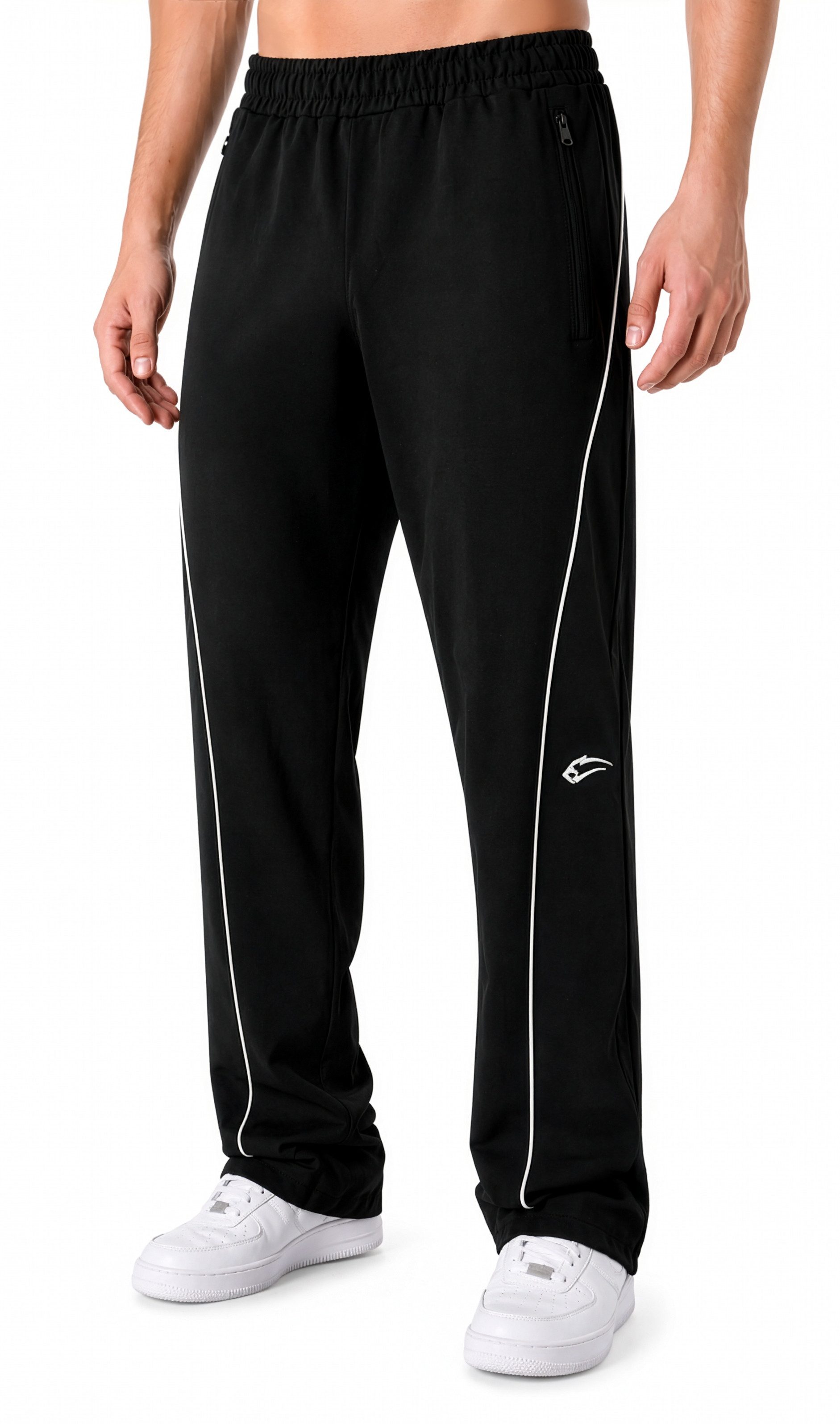 Smilodox Jogginghose Kyson, Oversize Trainingshose, Wide Leg, Streetwear & Gymkleidung verstellbarer Saum, Reißverschlusstaschen, leichtes Material