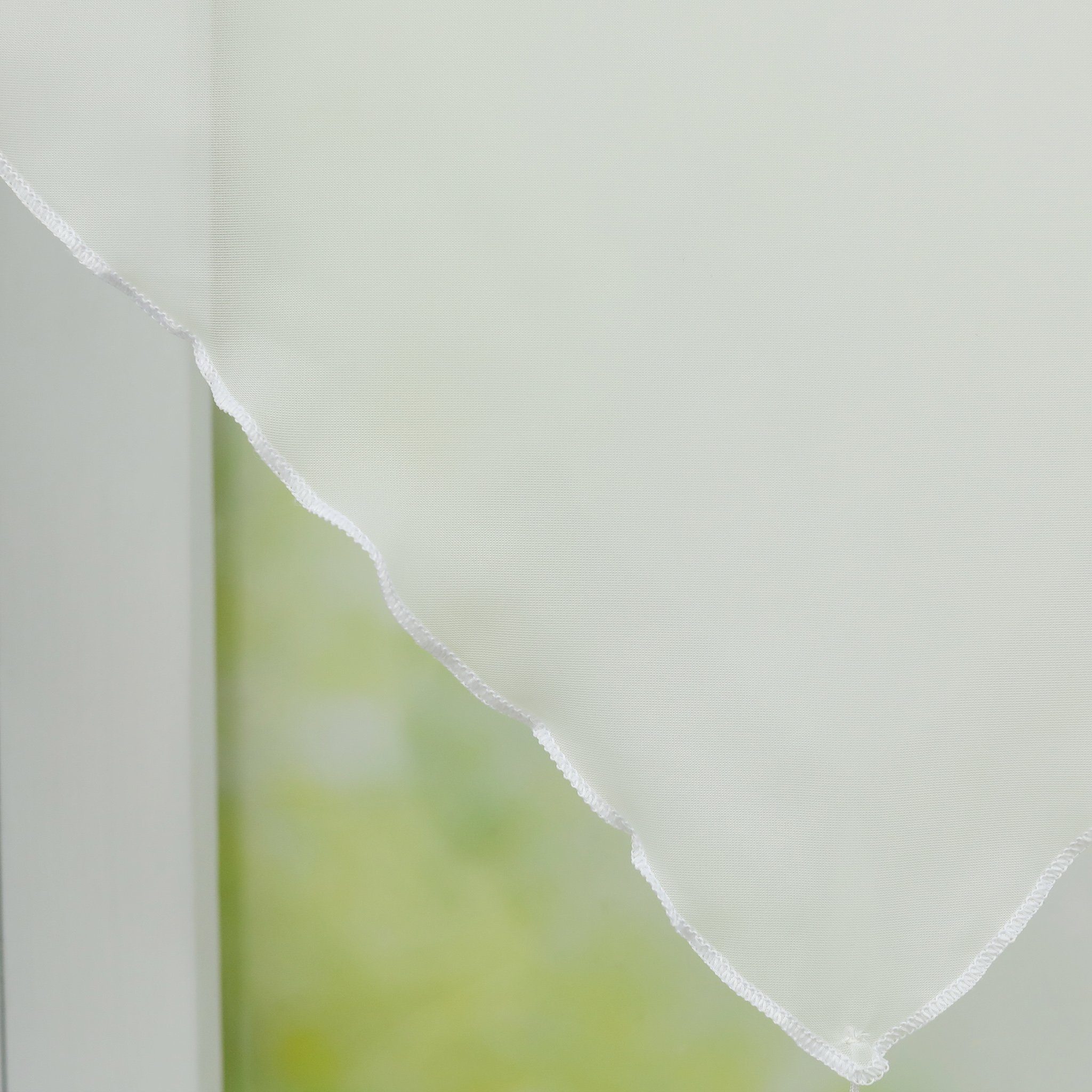 Delien Scheibengardine Uni (2 St), Stangendurchzug, Voile mit Quaste