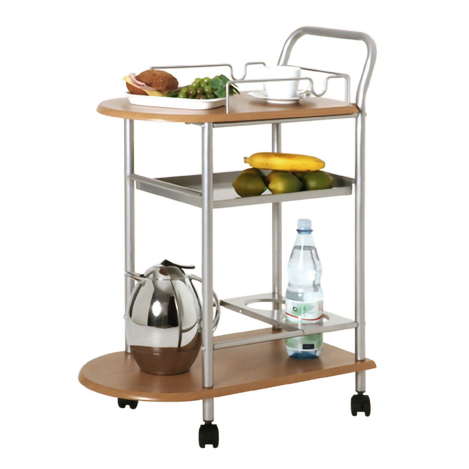 HAKU Küchenwagen HAKU Möbel Küchenwagen - alu-buche - H. 83cm x B. 65cm, (1 Stück)