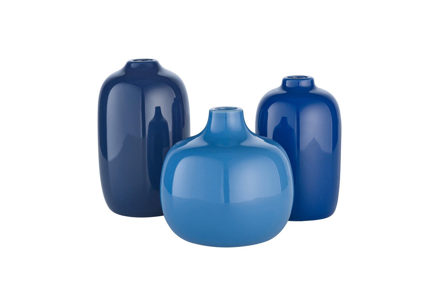 blomus Dekovase 3er Set -CEOLA- Blumenvase, Keramikvase: modernes Design (Set, 3 St., 3x Vase), widerstandsfähiges Keramik, Unikat, natürliches Design