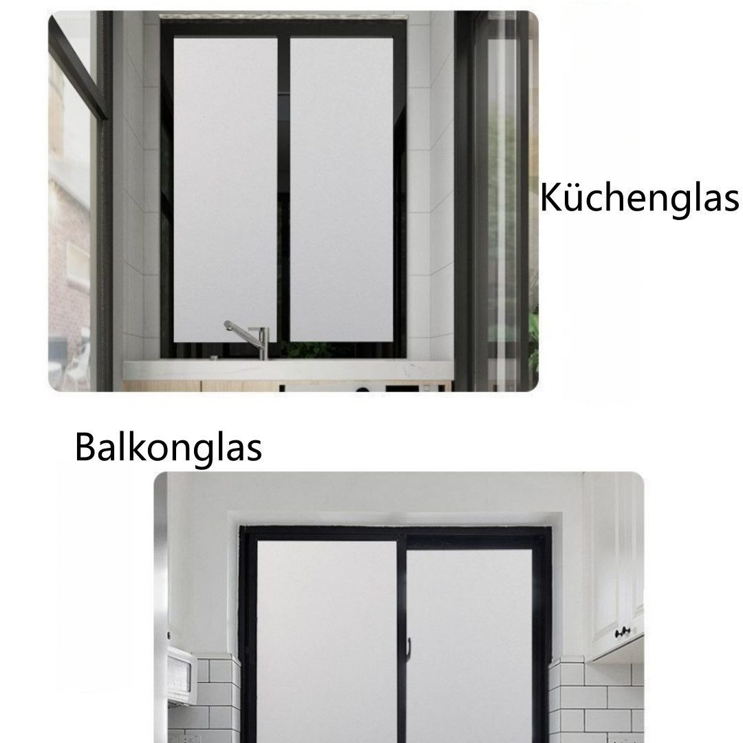 FOUORTUNATE-BEE Fensterfolie Statische Milchglas Fensterfolie blickdicht, selbsthaftend matt, Sichtschutz Fensterfolie ohne Kleber für Bad, Küche & Fenster – Bild 5 von 5