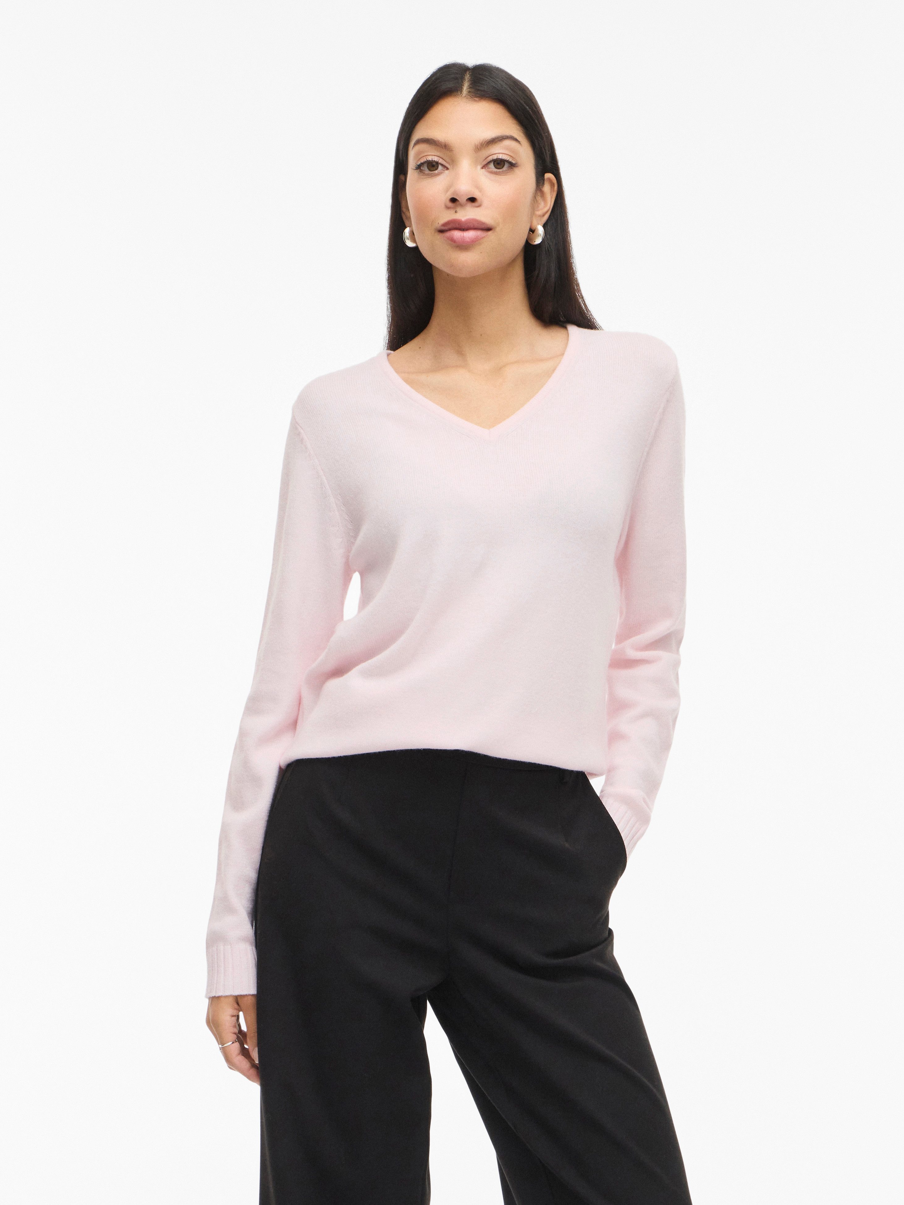 Vila V-Ausschnitt-Pullover VIRIL V-NECK L/S KNIT TOP - NOOS
