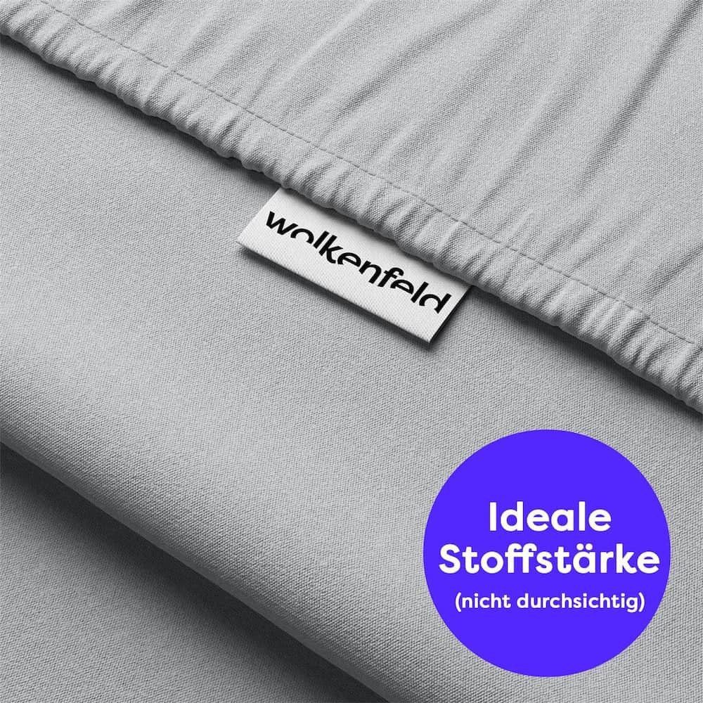 Wolkenfeld Spannbettlaken 100% Baumwolle - Superweiches Bettlaken für Matratzen von 5 bis 20cm, Jersey, Gummizug: rundum, (1 Stück), Rutschfest & Blickdicht - 9 – Bild 3 von 5