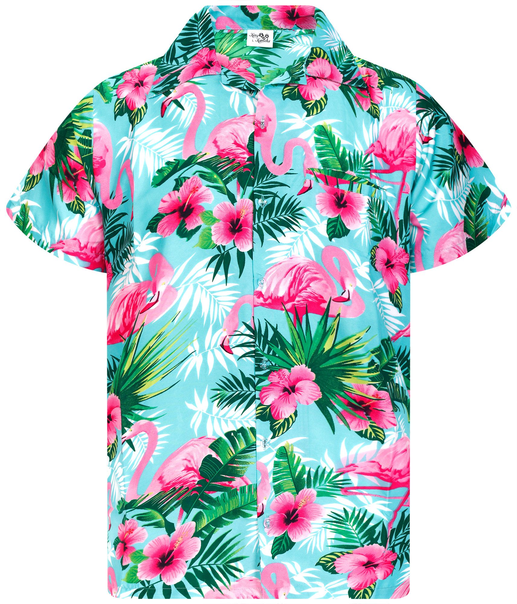 King Kameha Hawaiihemd Flamingo Flowers Funky Hawaii-Hemd Herren Kurzarm Fr günstig online kaufen