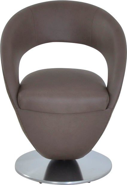 K+W Komfort & Wohnen Drehstuhl Wave, Design-Drehstuhl, Drehteller in Metall edelstahloptik, Farbkombination